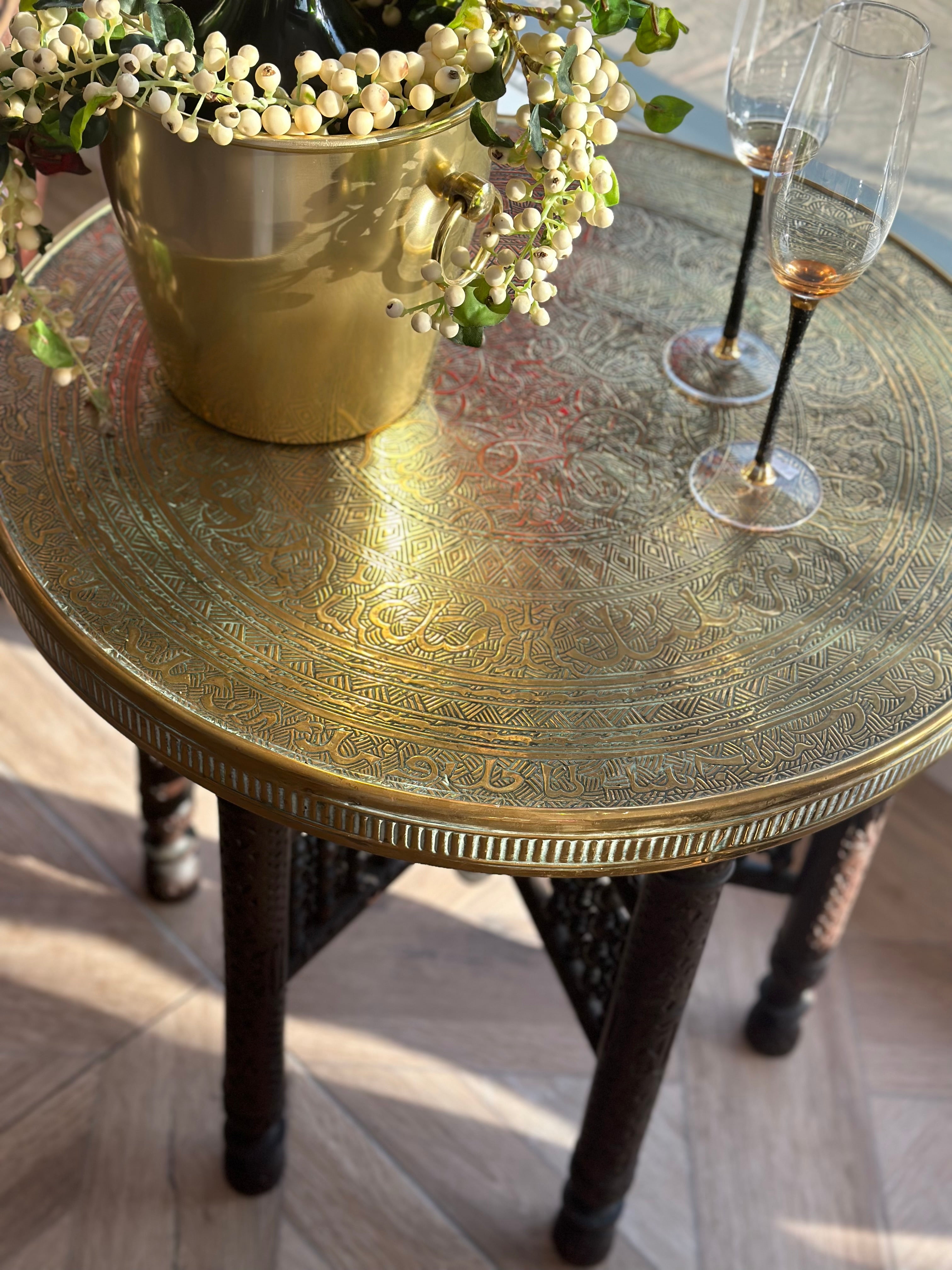 Eastern Brass Top Folding Table