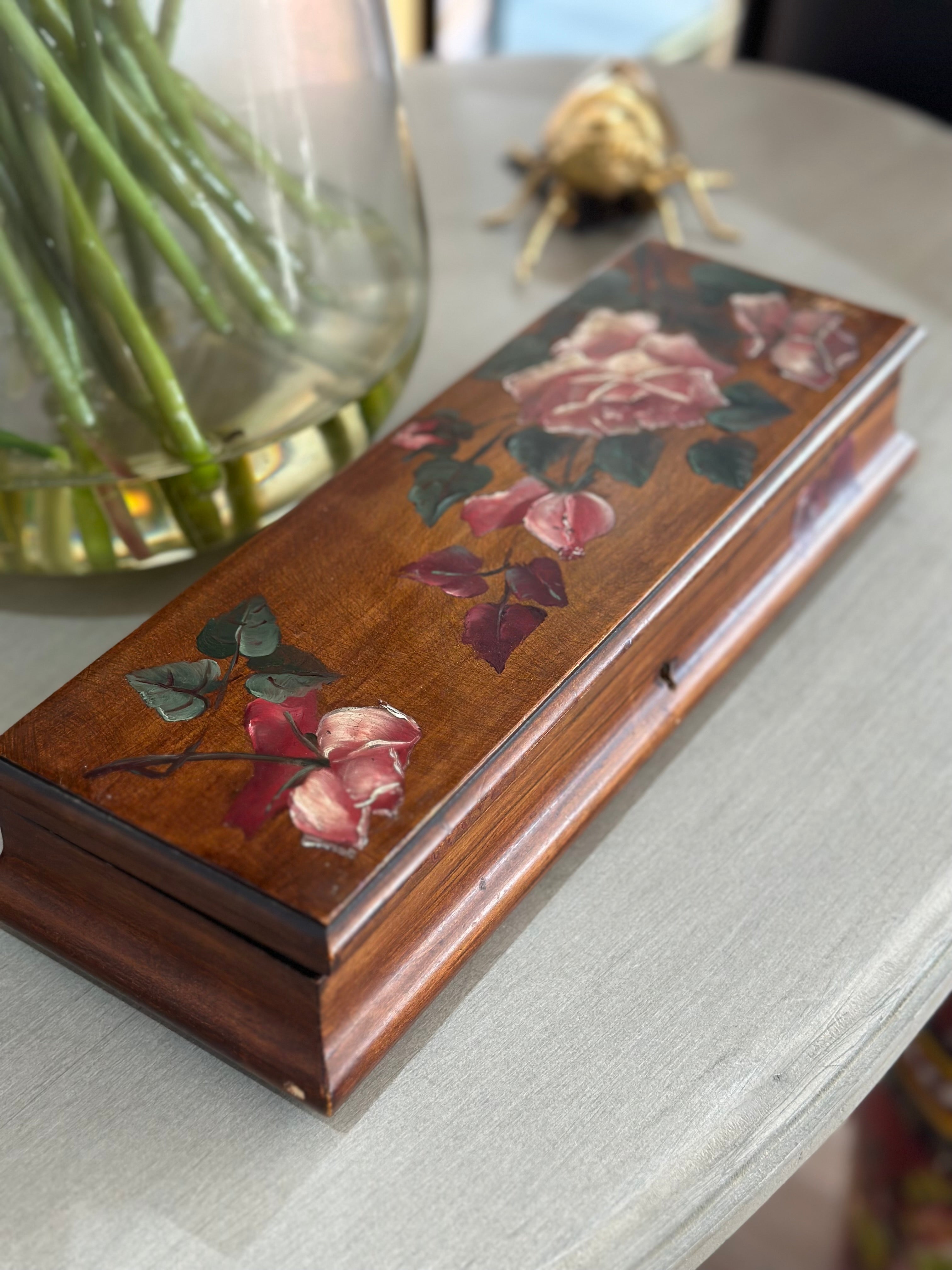 Hand-painted Floral Trinket Box