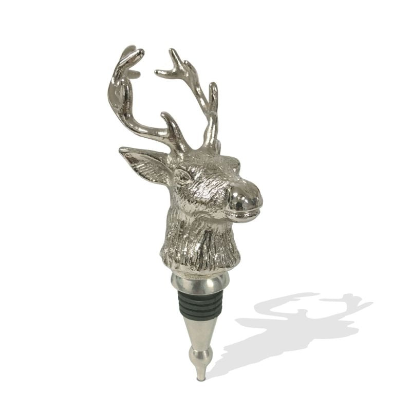 Culinary Concepts Stag Bottle Stopper with Nickel Finish