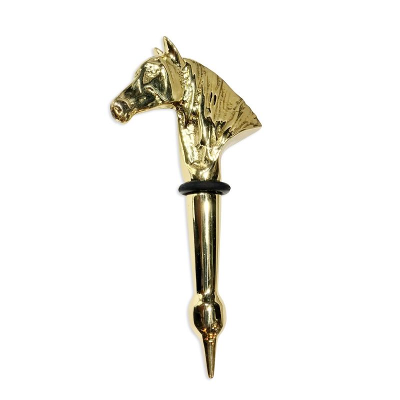 Culinary Concepts Horse Head Bottle Stopper with Gold Finish