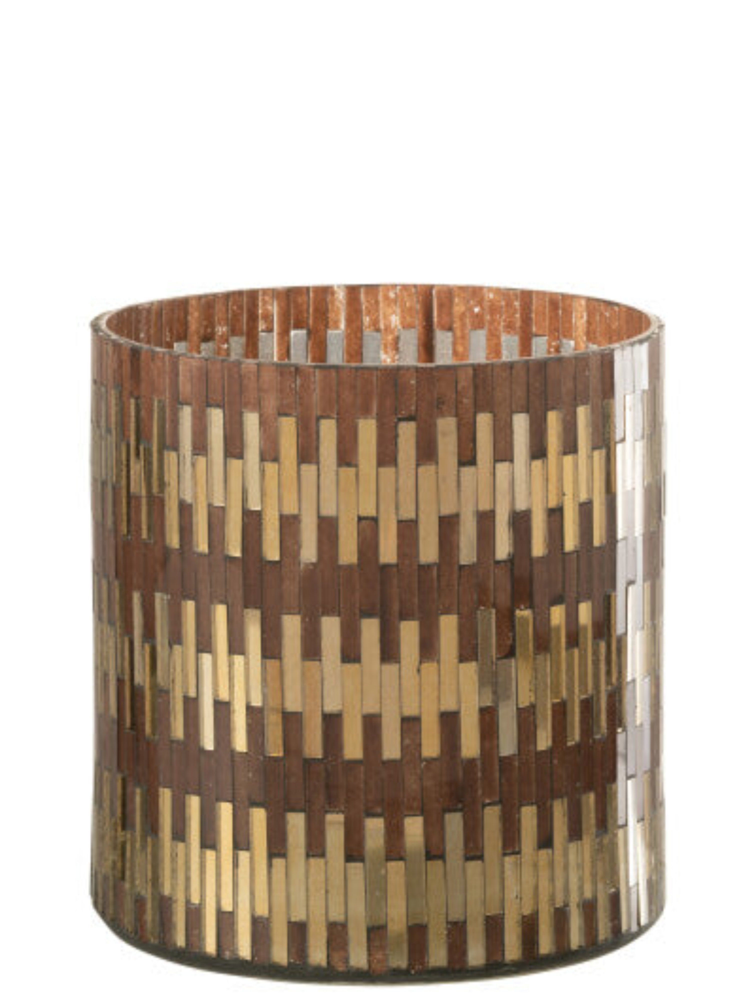 Brown Mosaic Glass Hurricane | Multiple Sizes