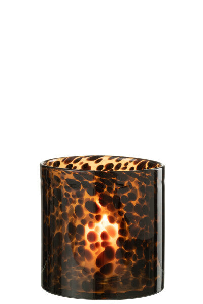 Tortoise Shell Glass Hurricane | Multiple Sizes