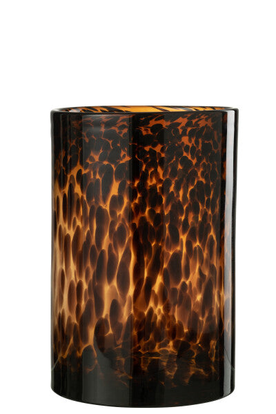 Tortoise Shell Glass Hurricane | Multiple Sizes