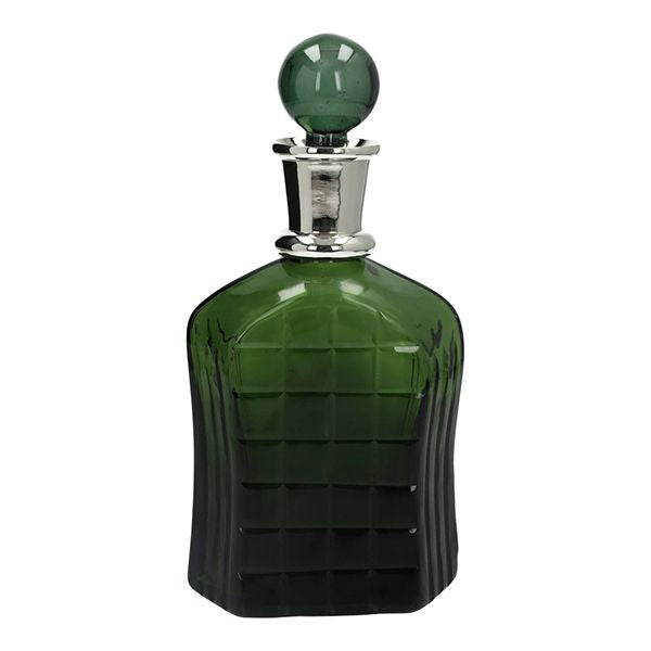 Culinary Concepts Emerald Glass Whiskey Decanter with Stopper