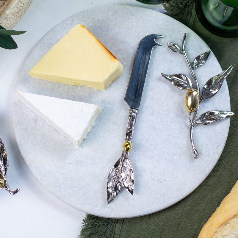 Culinary Concepts Olive Marble Cheese Board with Knife