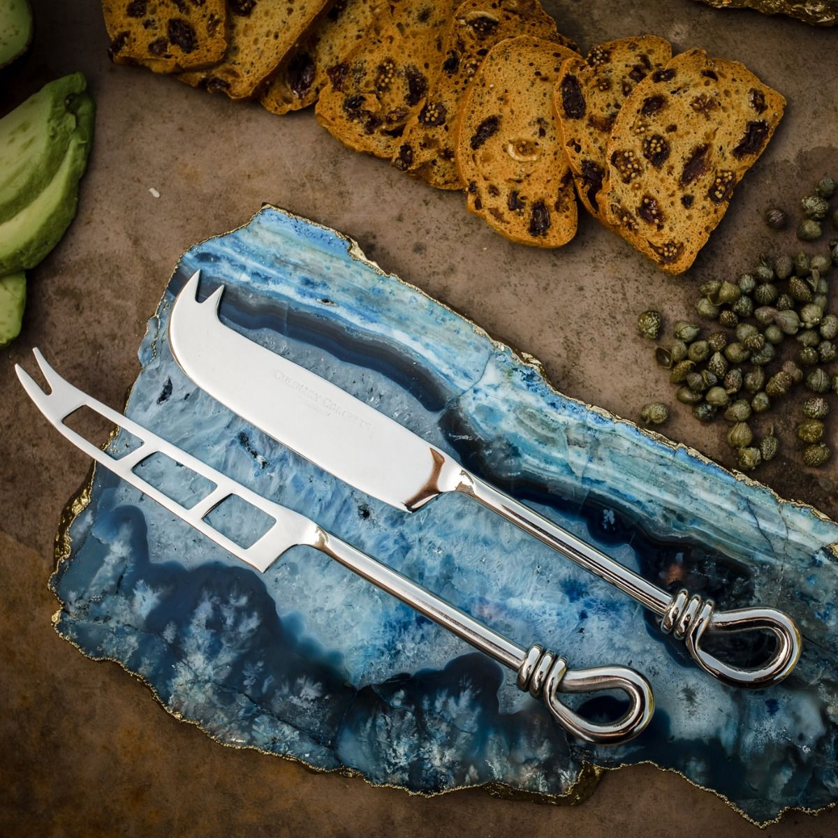 Culinary Concepts Polished Knot Traditional Cheese & Soft Cheese Knife Set