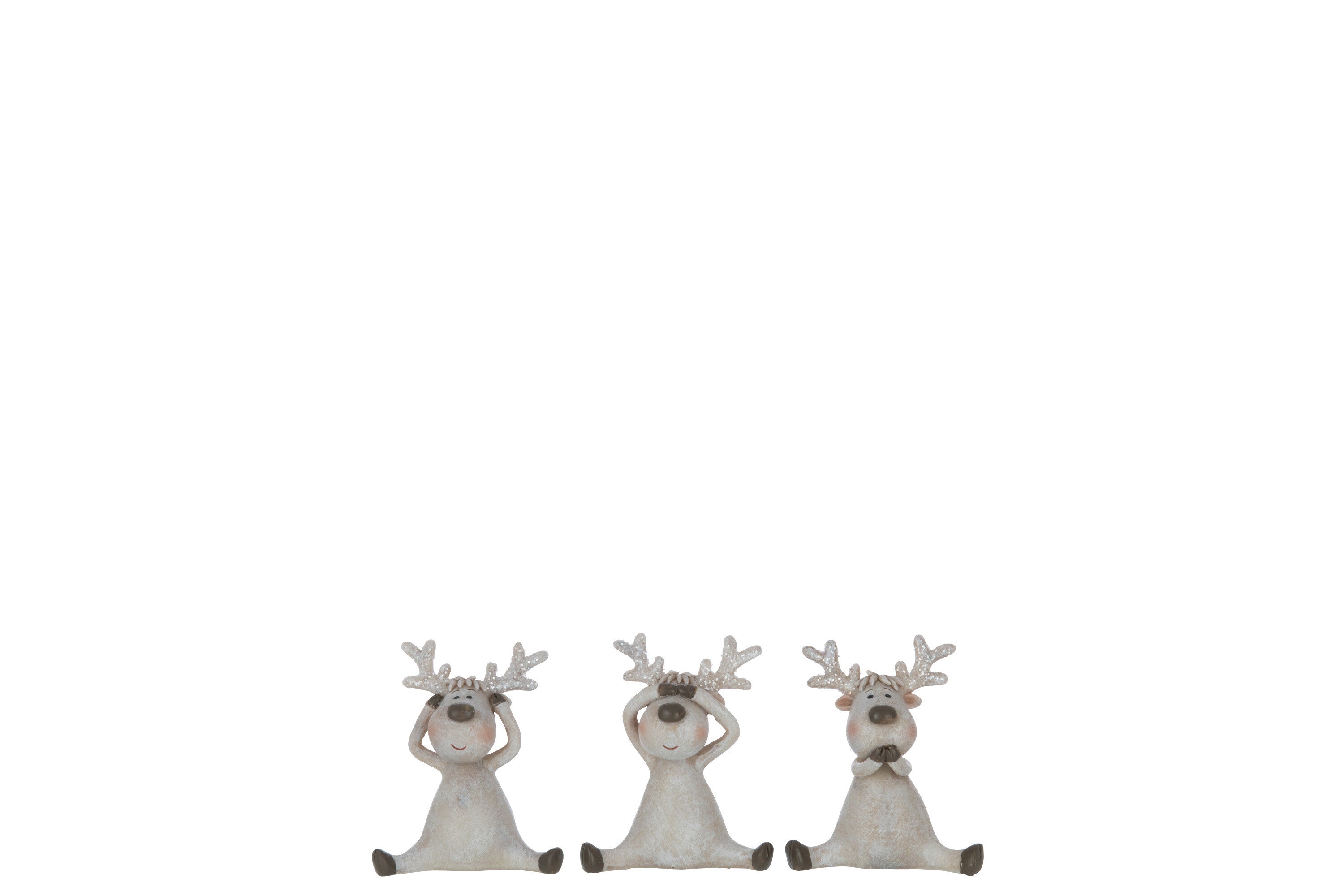 Set of Three See/Hear/Speak No Evil Reindeer Ornaments | Multiple Sizes