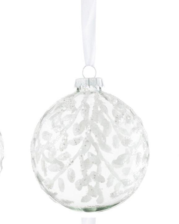 Glitter Leaf Bauble Ornament | Multiple Designs