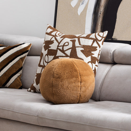 Ralph Cognac Ball Cushion