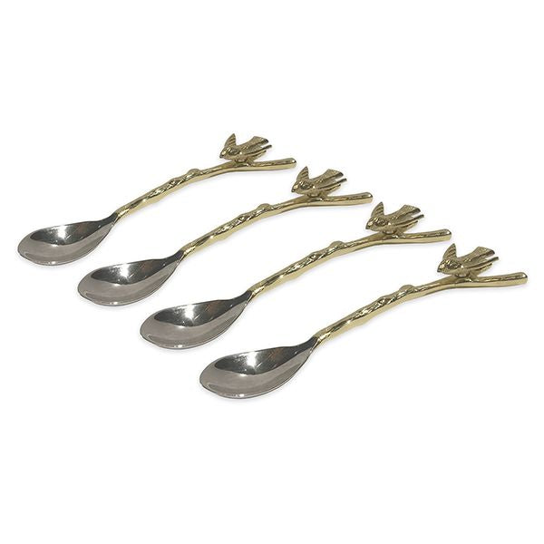 Culinary Concepts Set of Four Coffee Spoons with Swallow Design