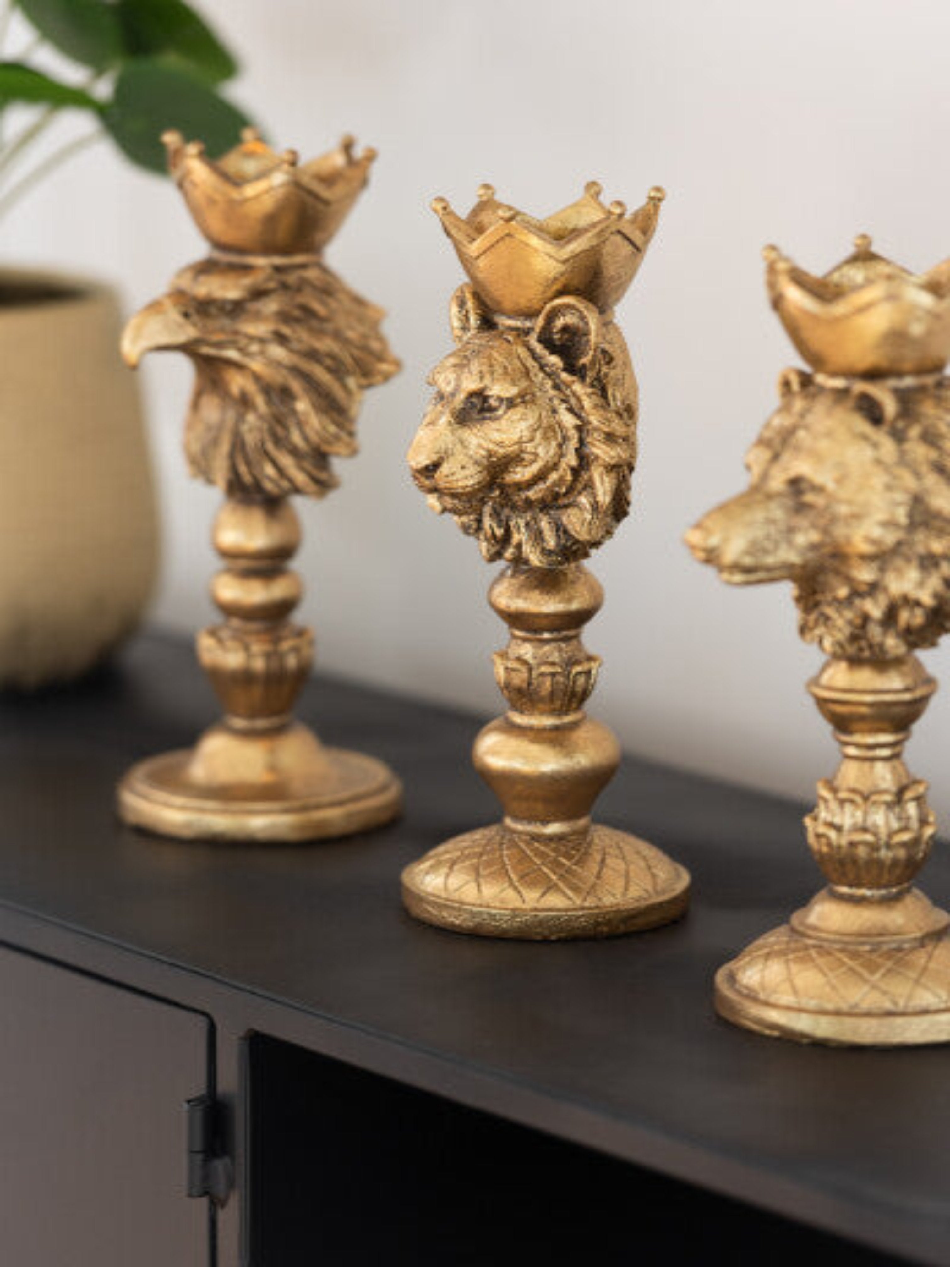 Golden Crowned Animal Candle Holder | Multiple Designs