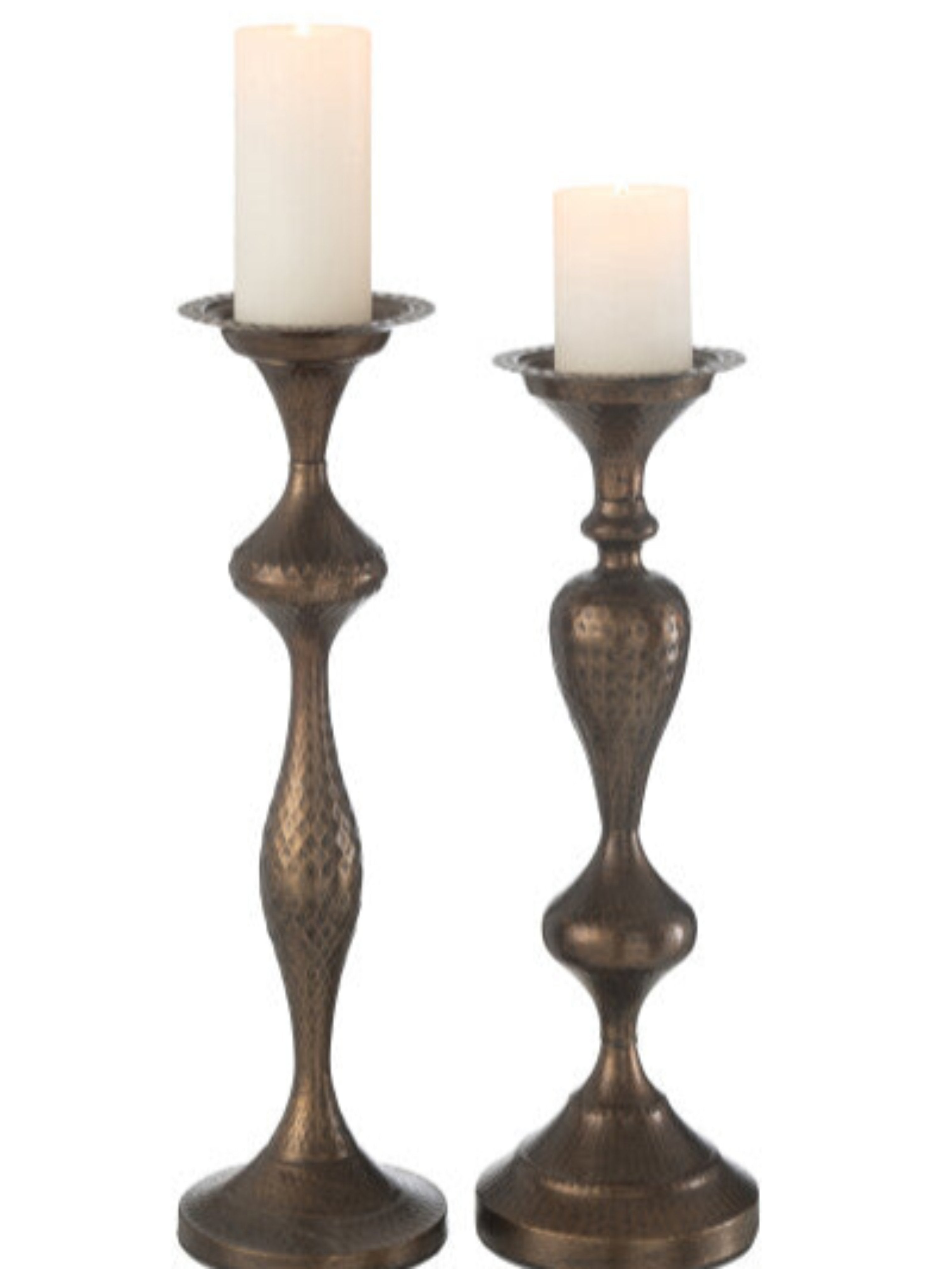 Set of 2 Metal Candle Columns