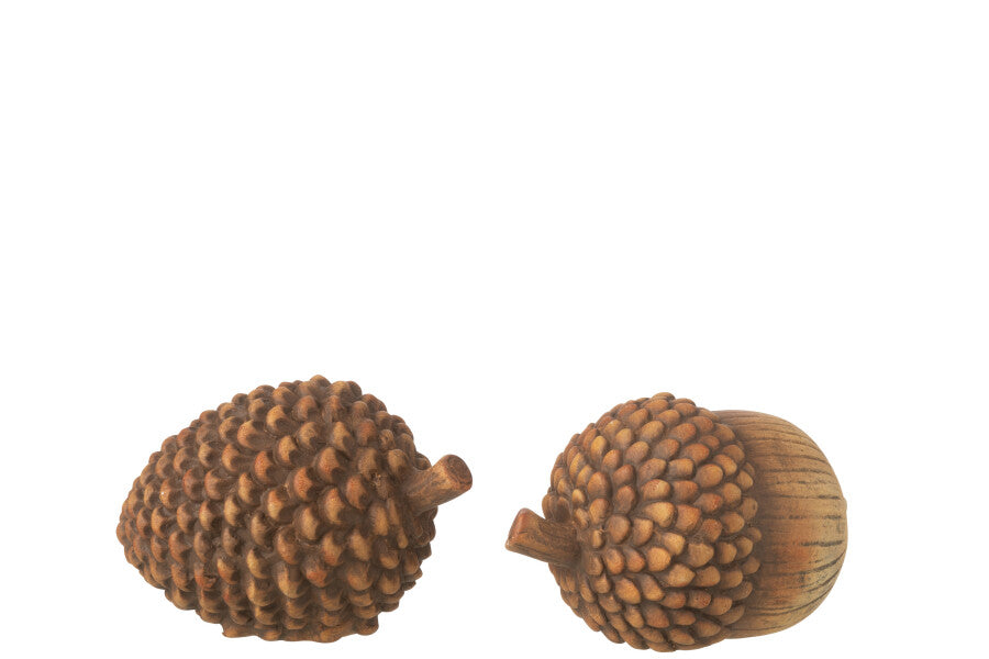 Set of 2 Acorn & Pinecone Ornaments