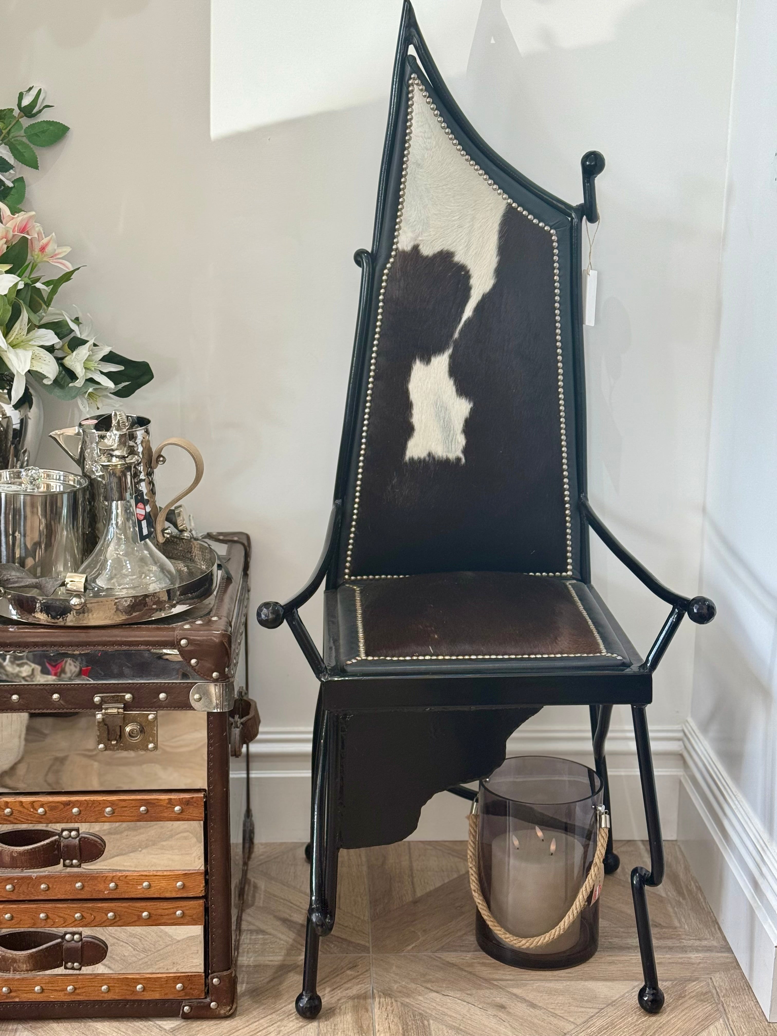 Cowhide Statement Chair