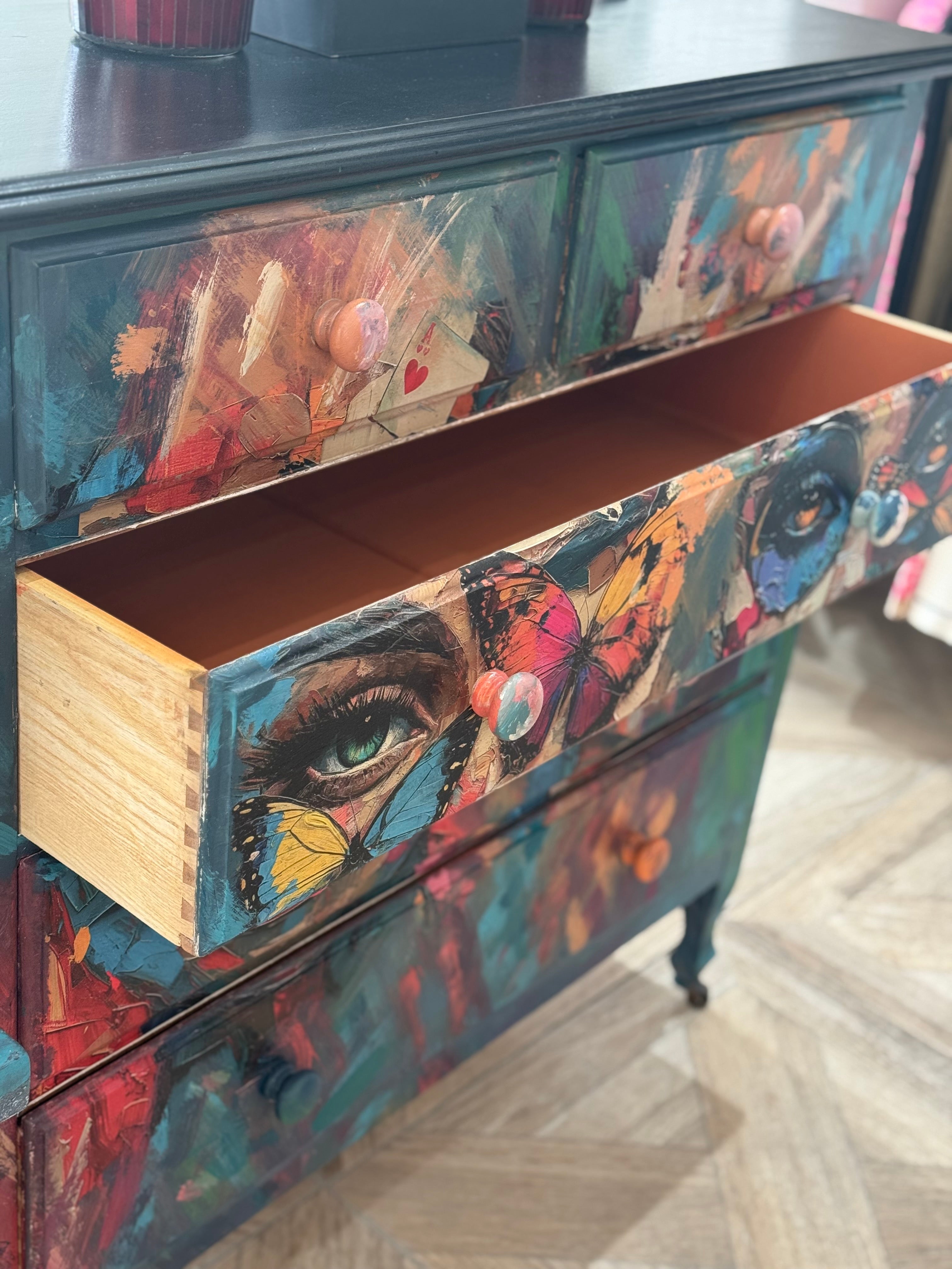 Colourful Upcycled Face Set of Drawers