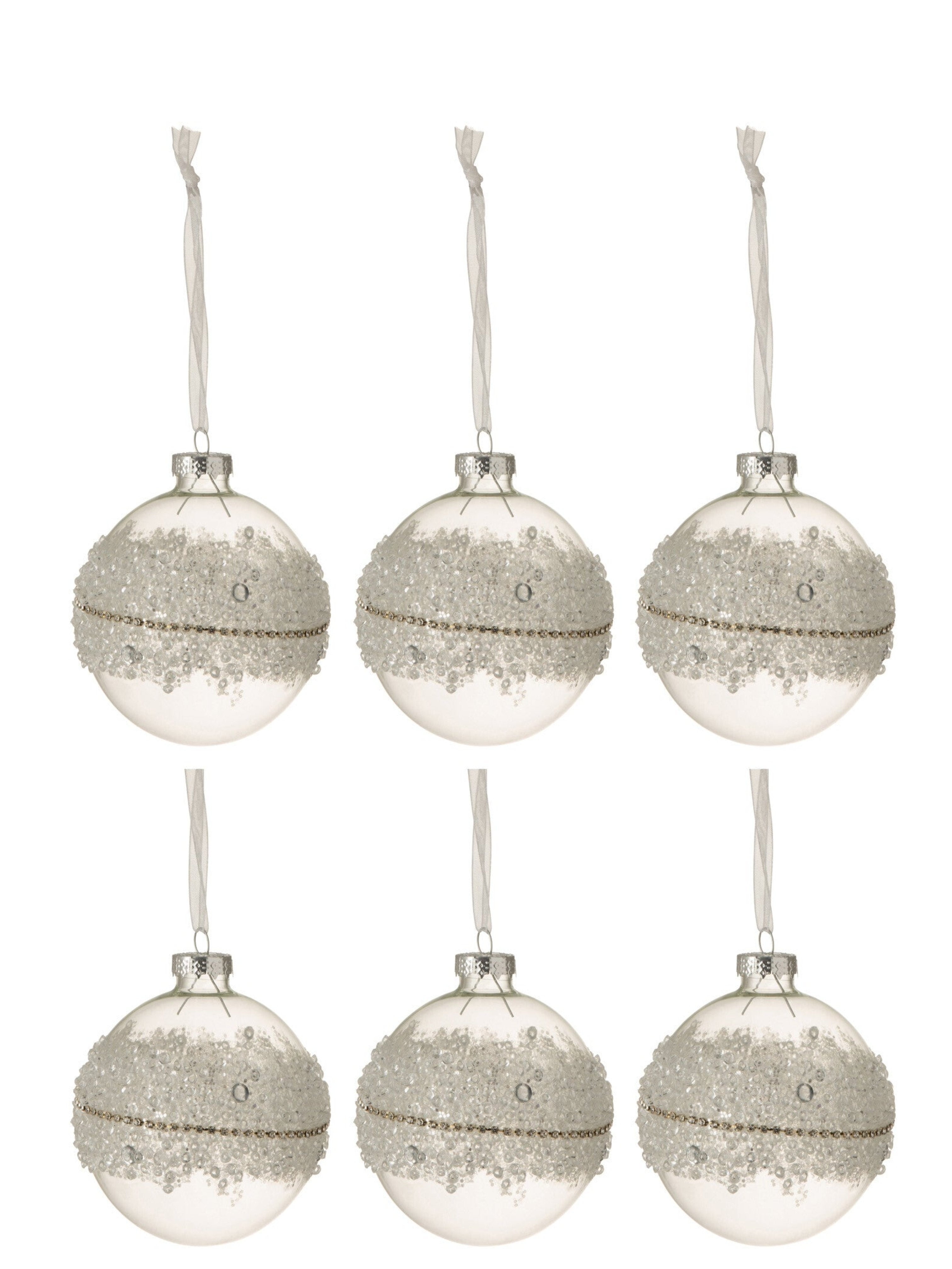 Diamante Transparent Glass Bauble Ornament