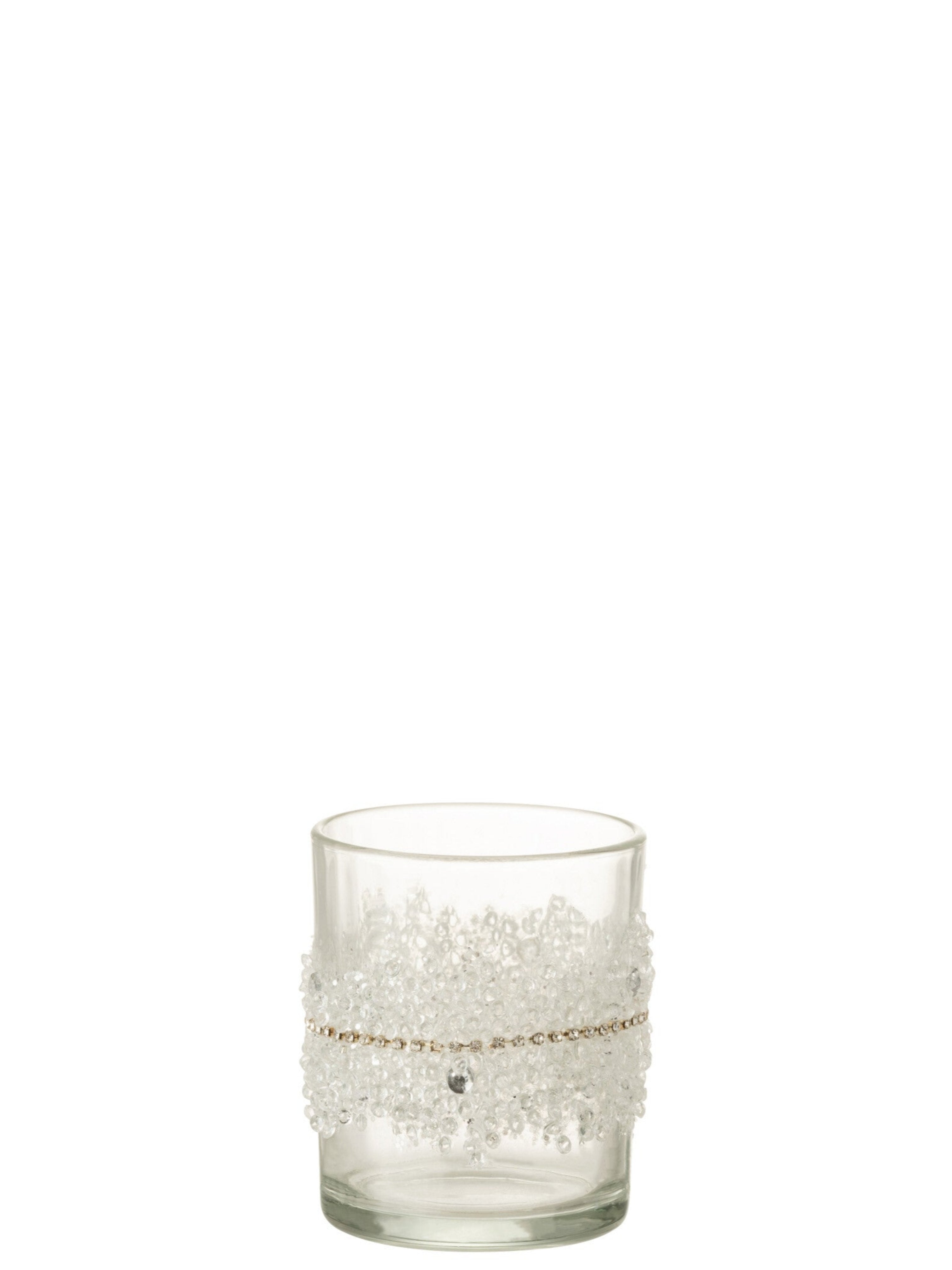 Diamante Transparent Glass Tealight Holder