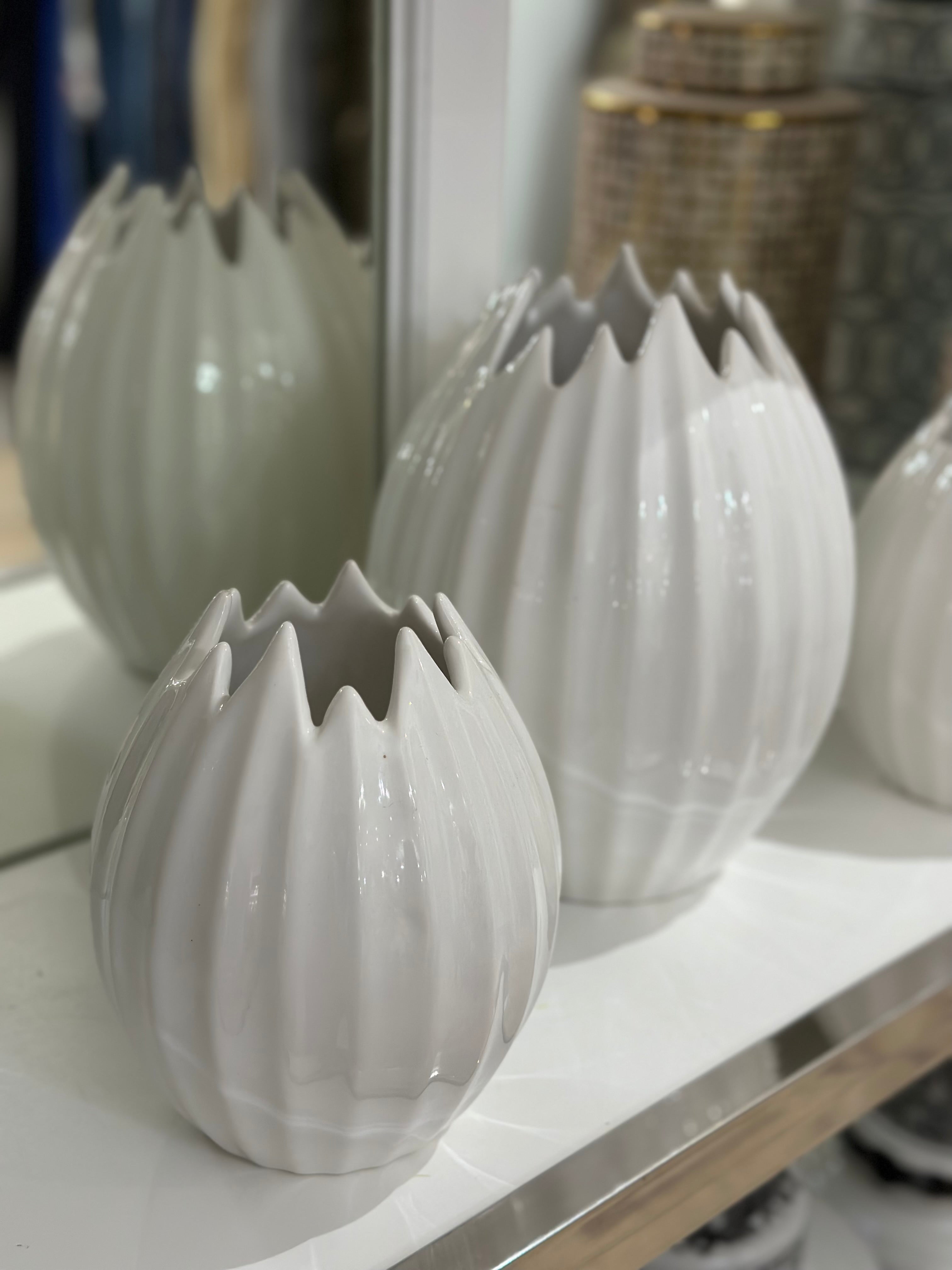 White Textured Vase | Multiple Sizes