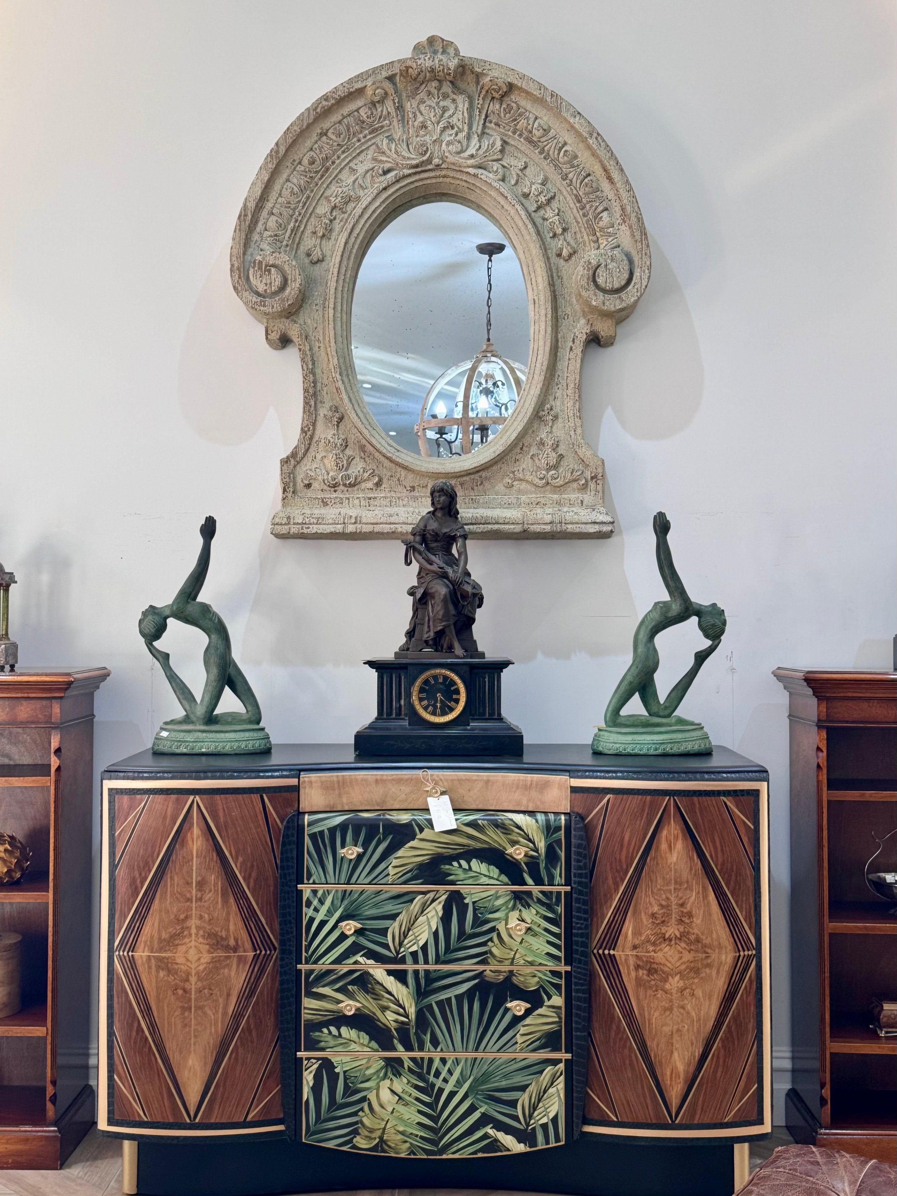 Art Deco Bow Fronted Upcycled Sideboard