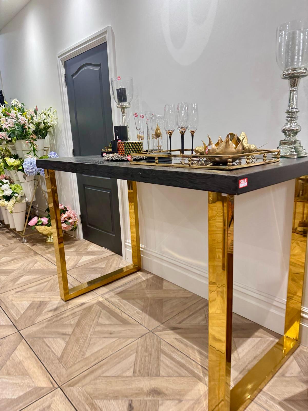 EX DISPLAY | Gold and Black Bar Table