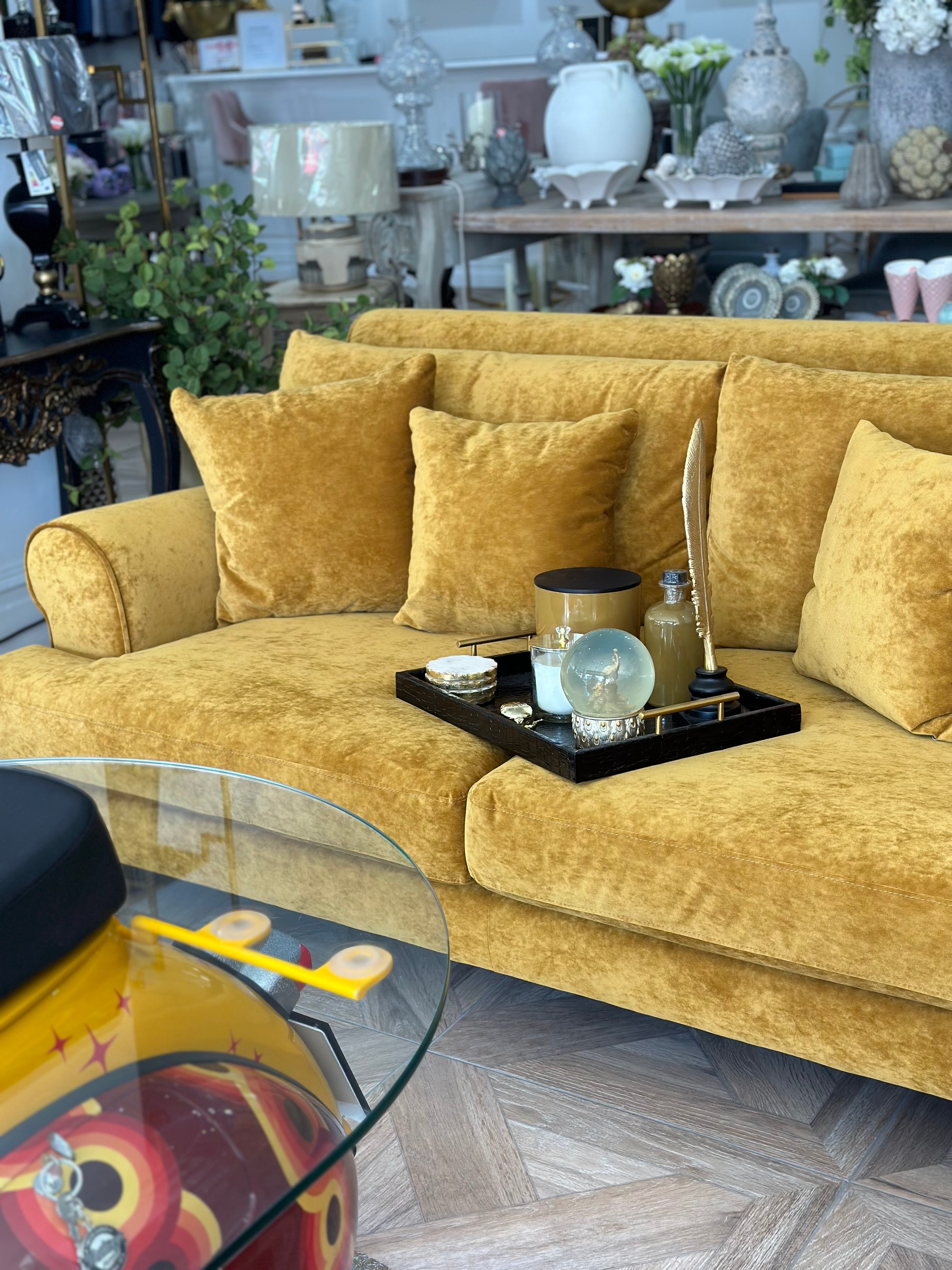 Gold Hartington Three Seater Sofa