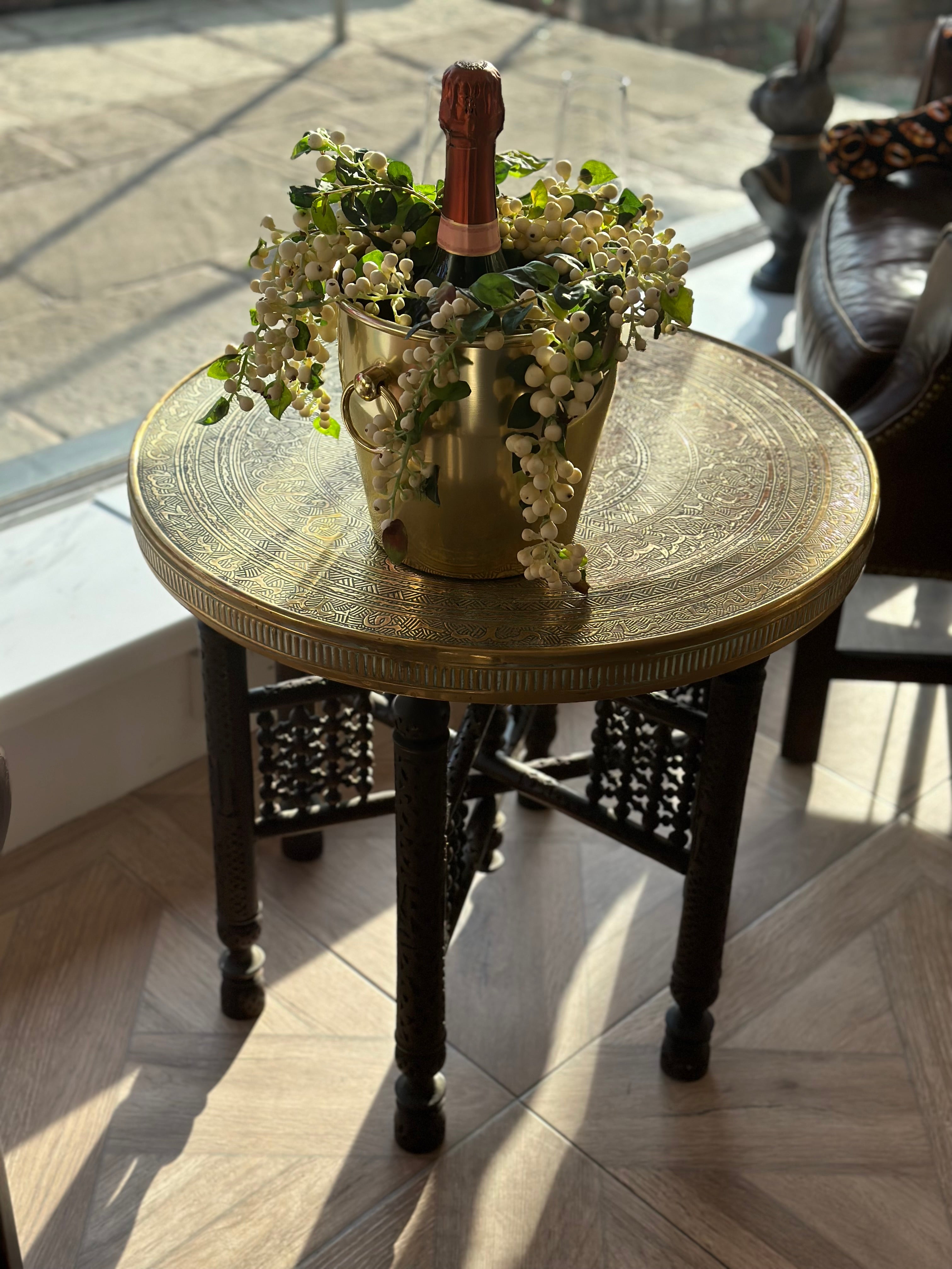 Eastern Brass Top Folding Table