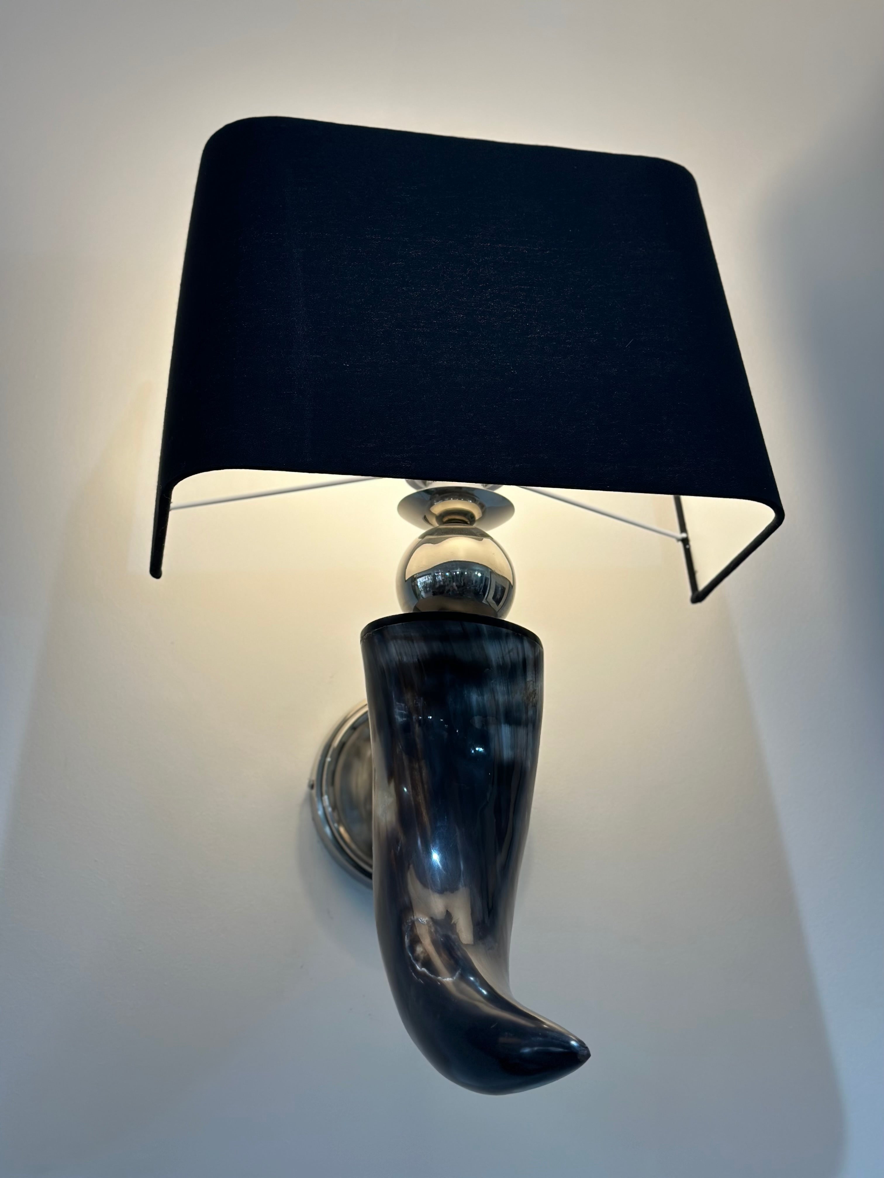 Black Horn Wall Light