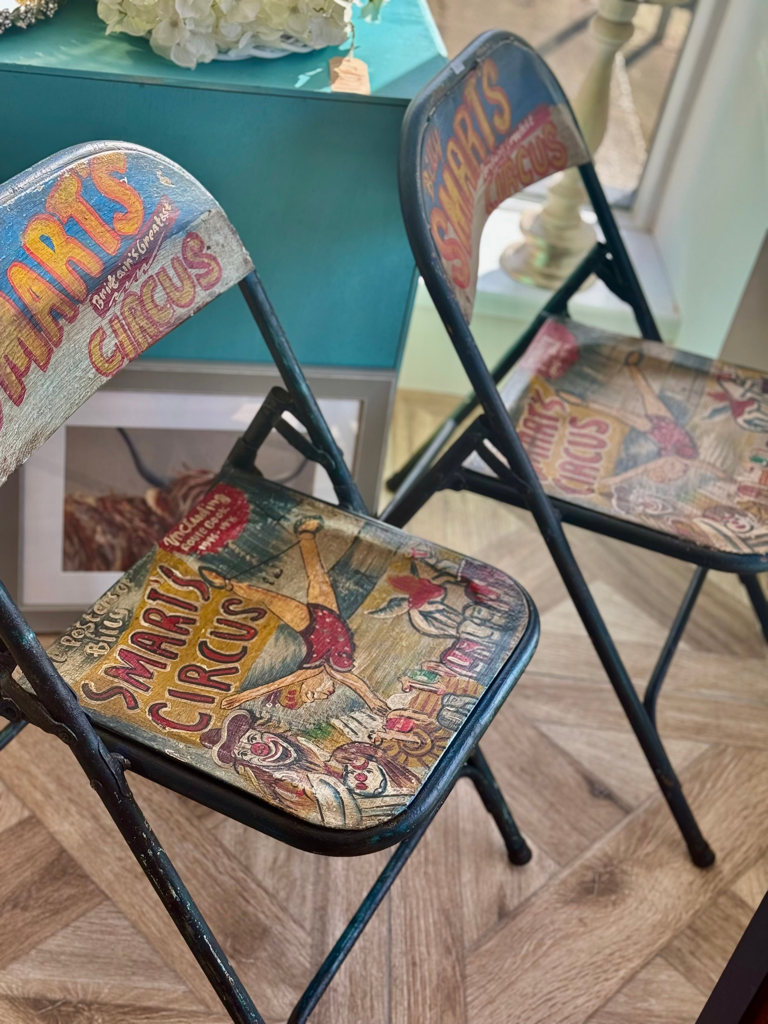 Billy Smarts Circus Handpainted Chair