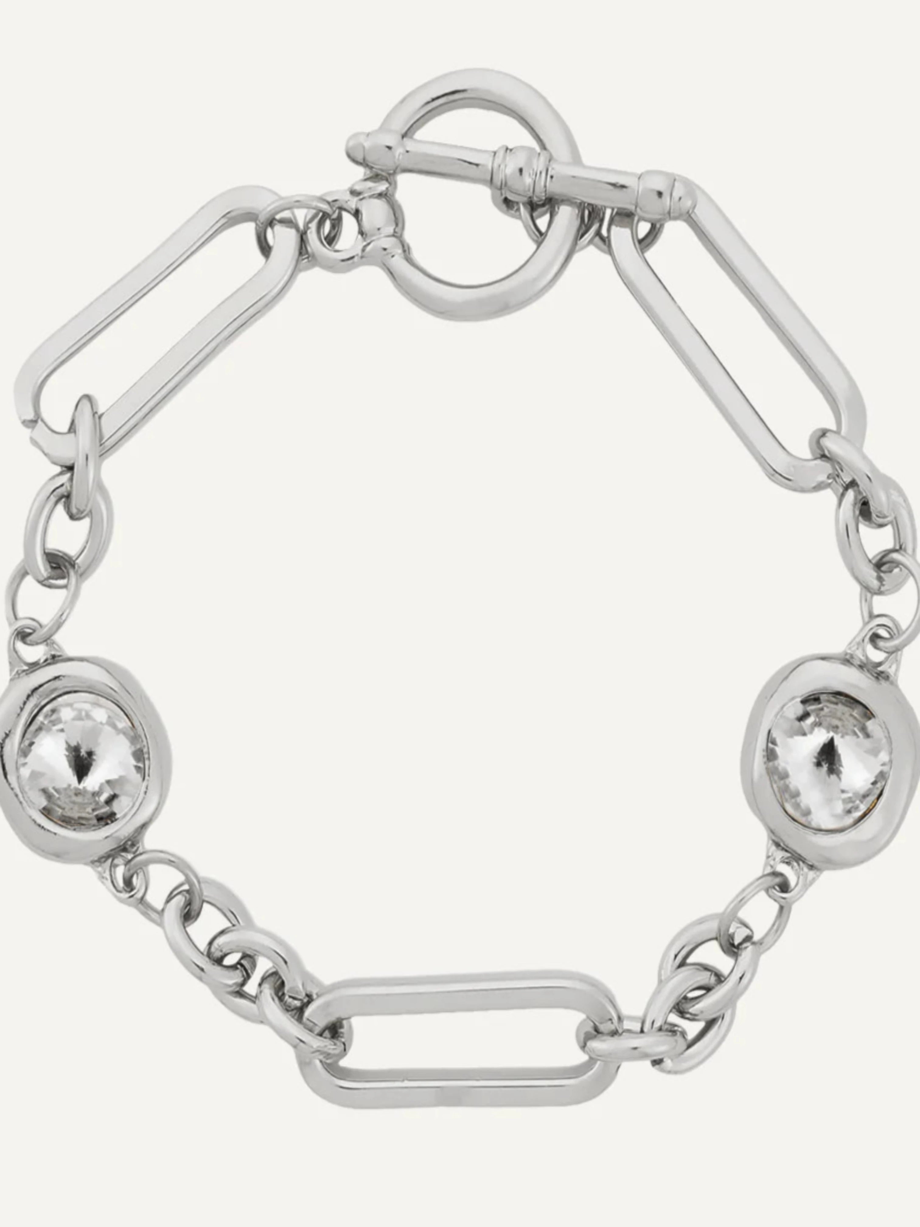 Crystal T-Bar Chain-Link Bracelet | Multiple Colours