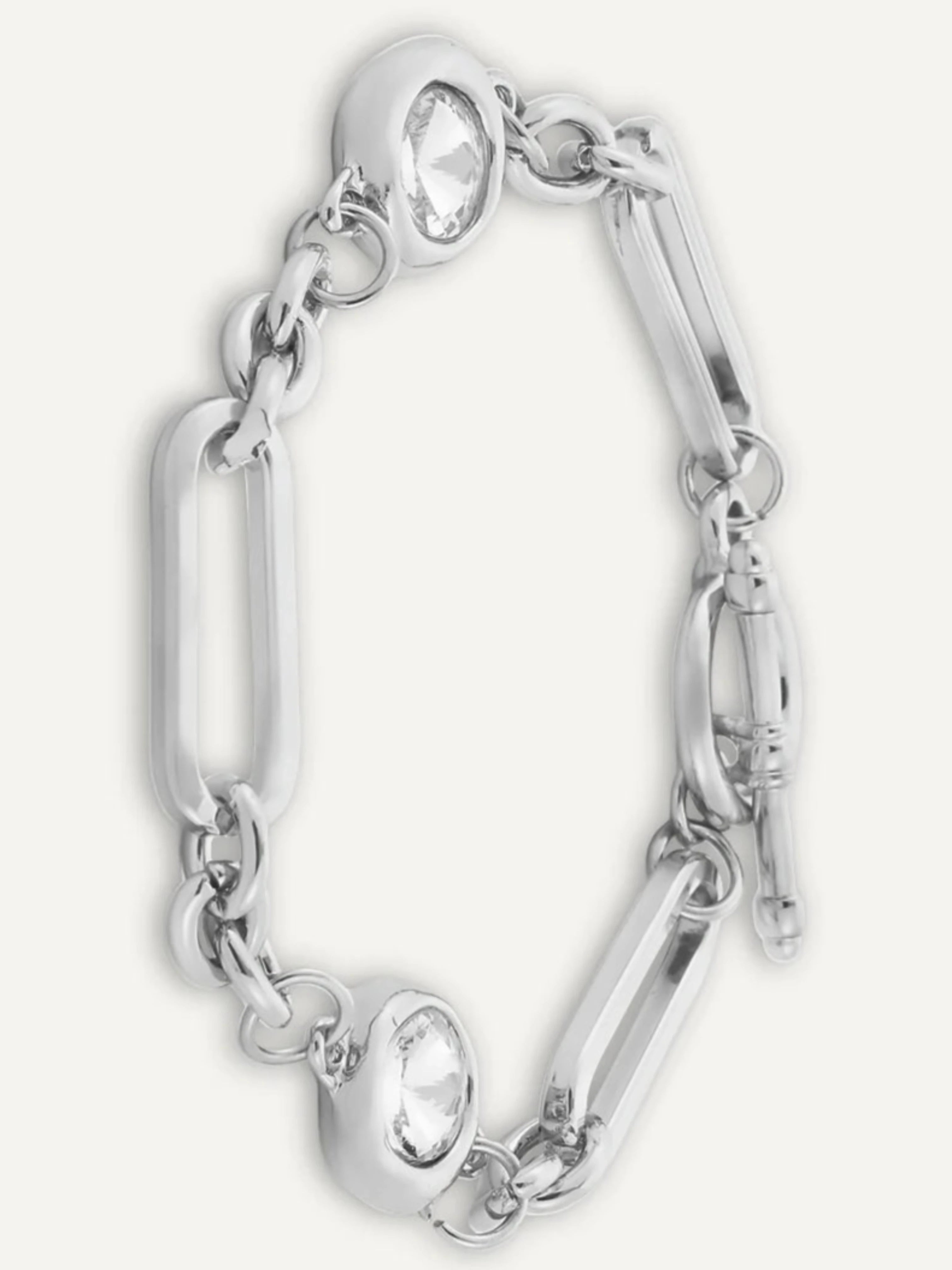 Crystal T-Bar Chain-Link Bracelet | Multiple Colours