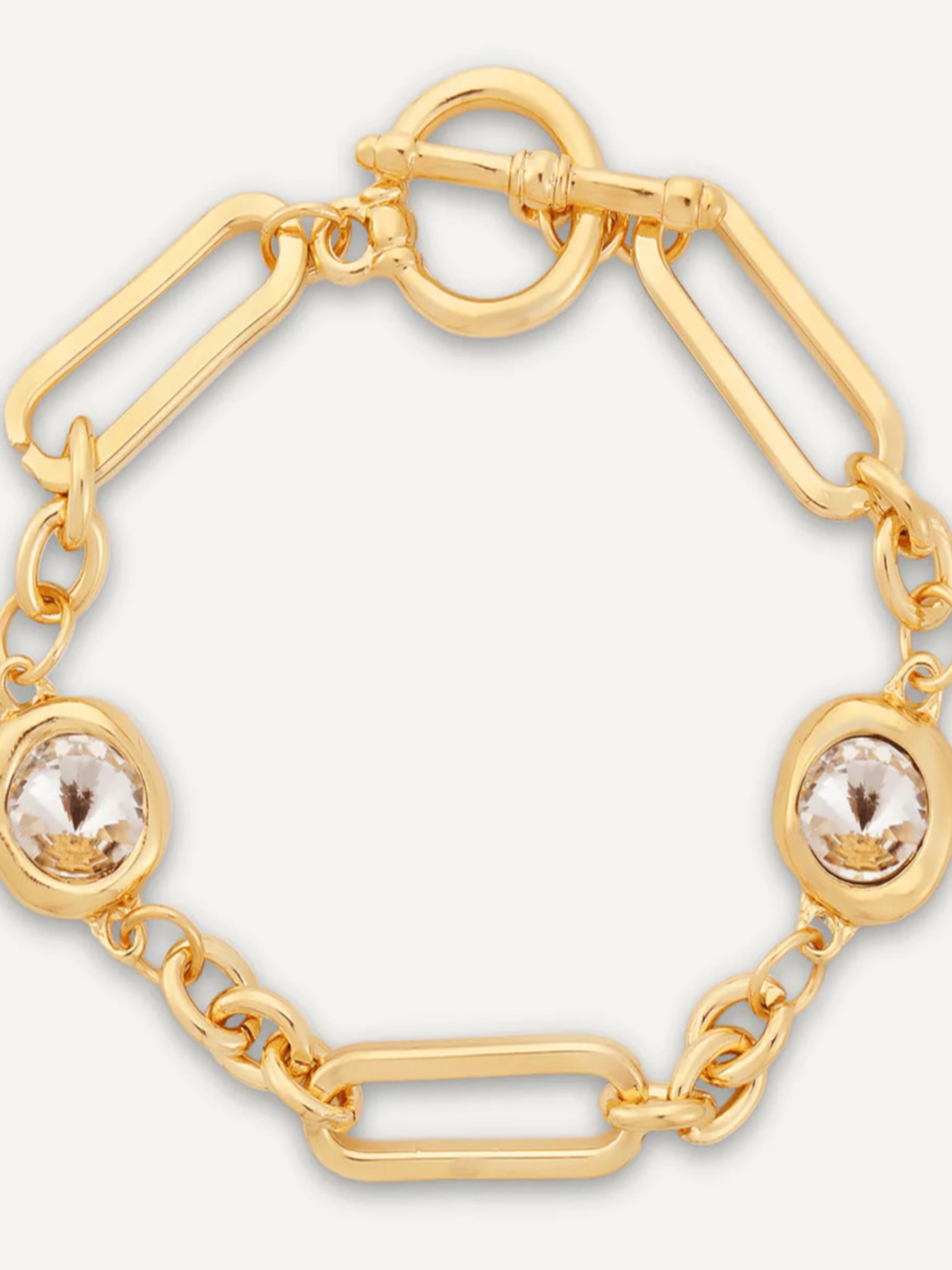 Crystal T-Bar Chain-Link Bracelet | Multiple Colours