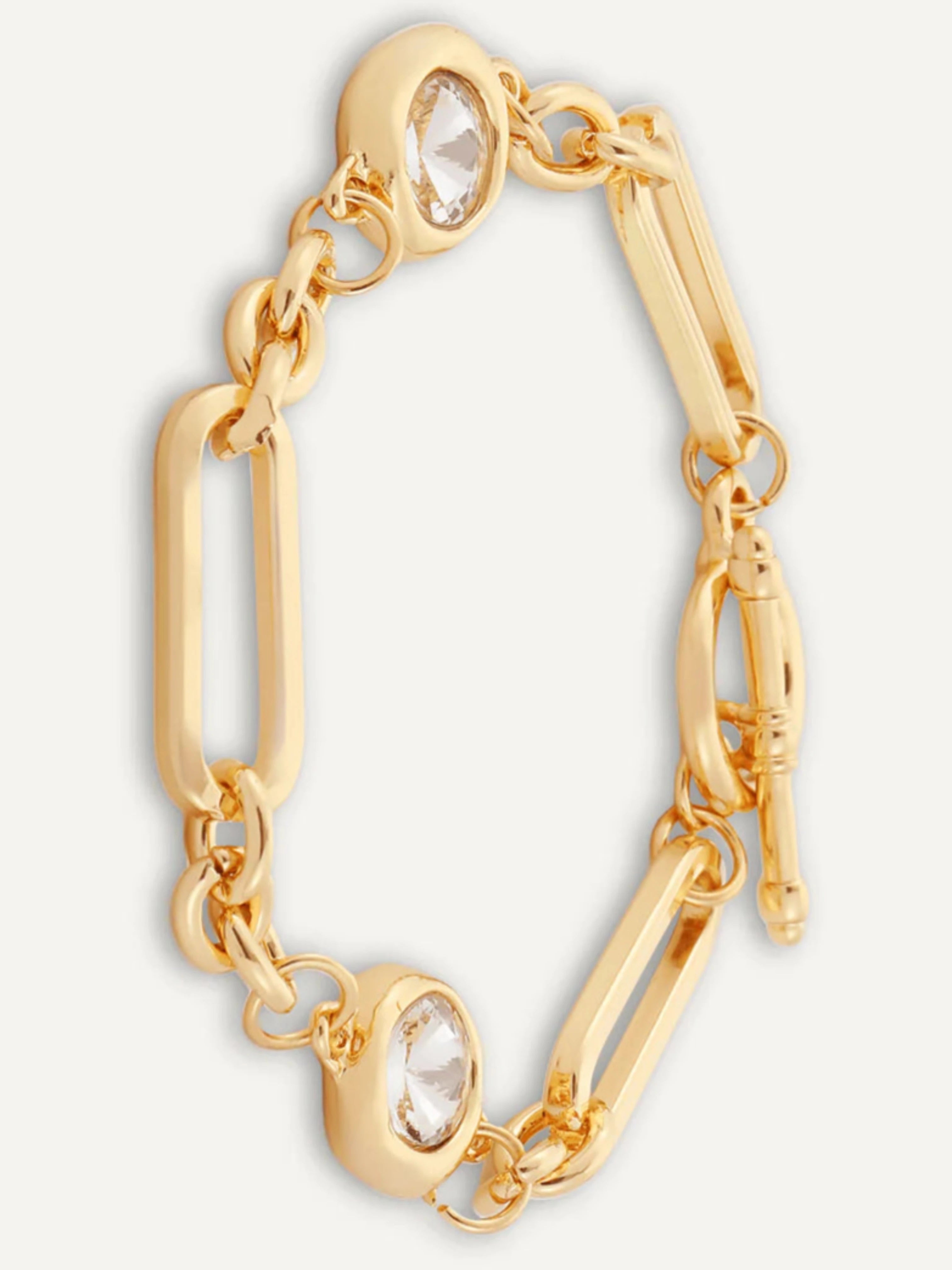 Crystal T-Bar Chain-Link Bracelet | Multiple Colours