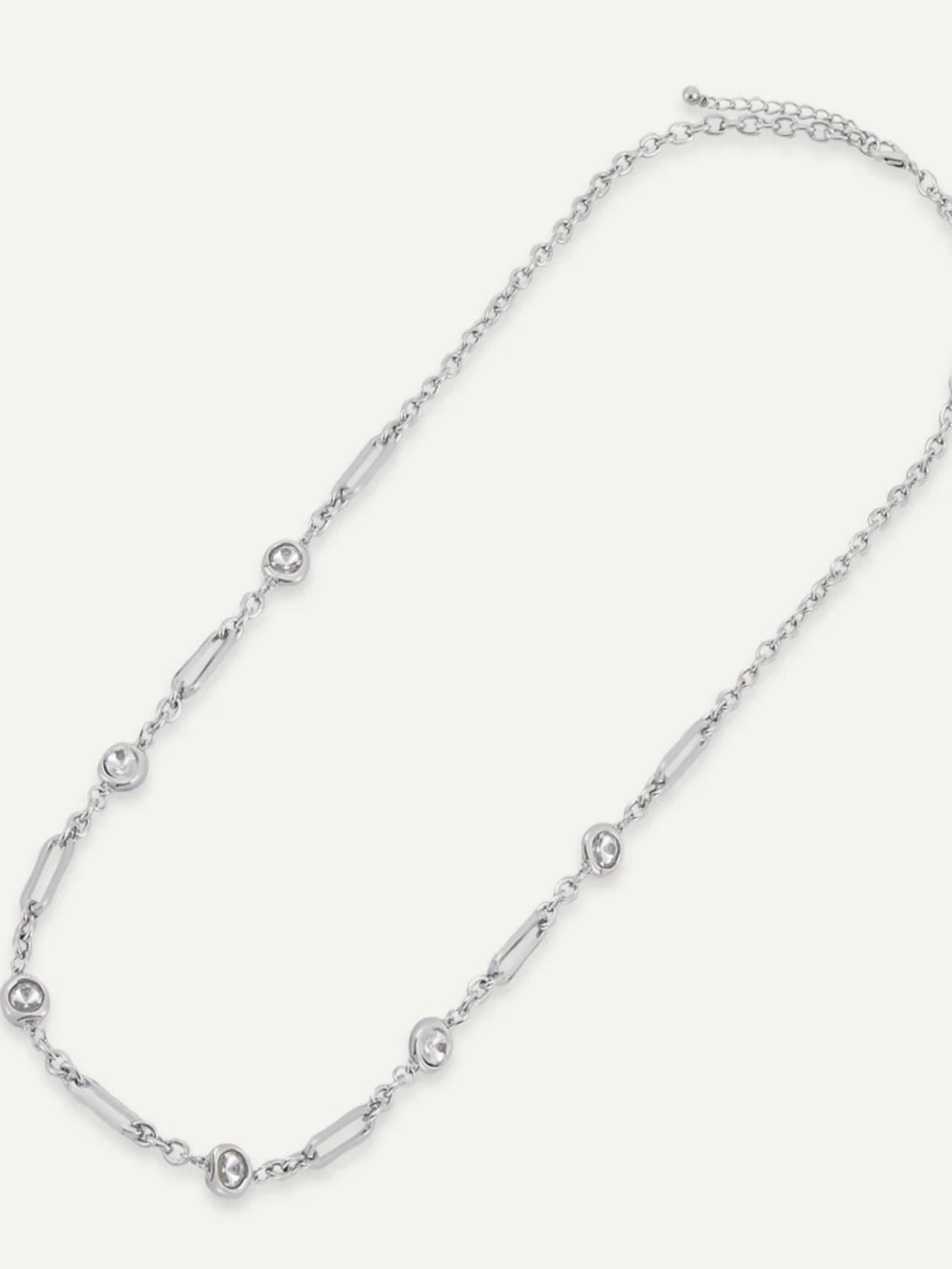 Long Crystal Chain-Link Necklace | Multiple Colours