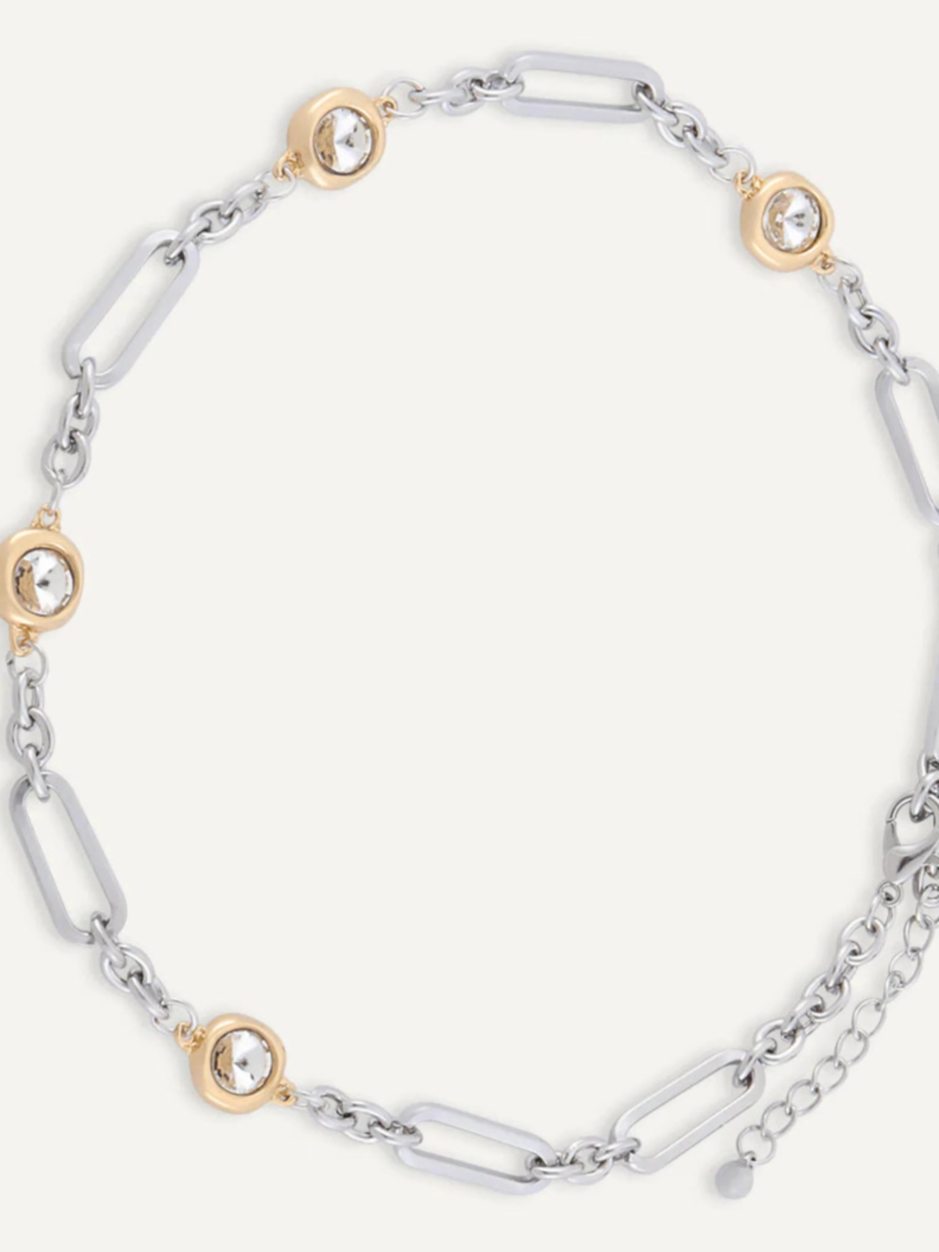 Crystal Chain-Link Short Necklace | Multiple Colours