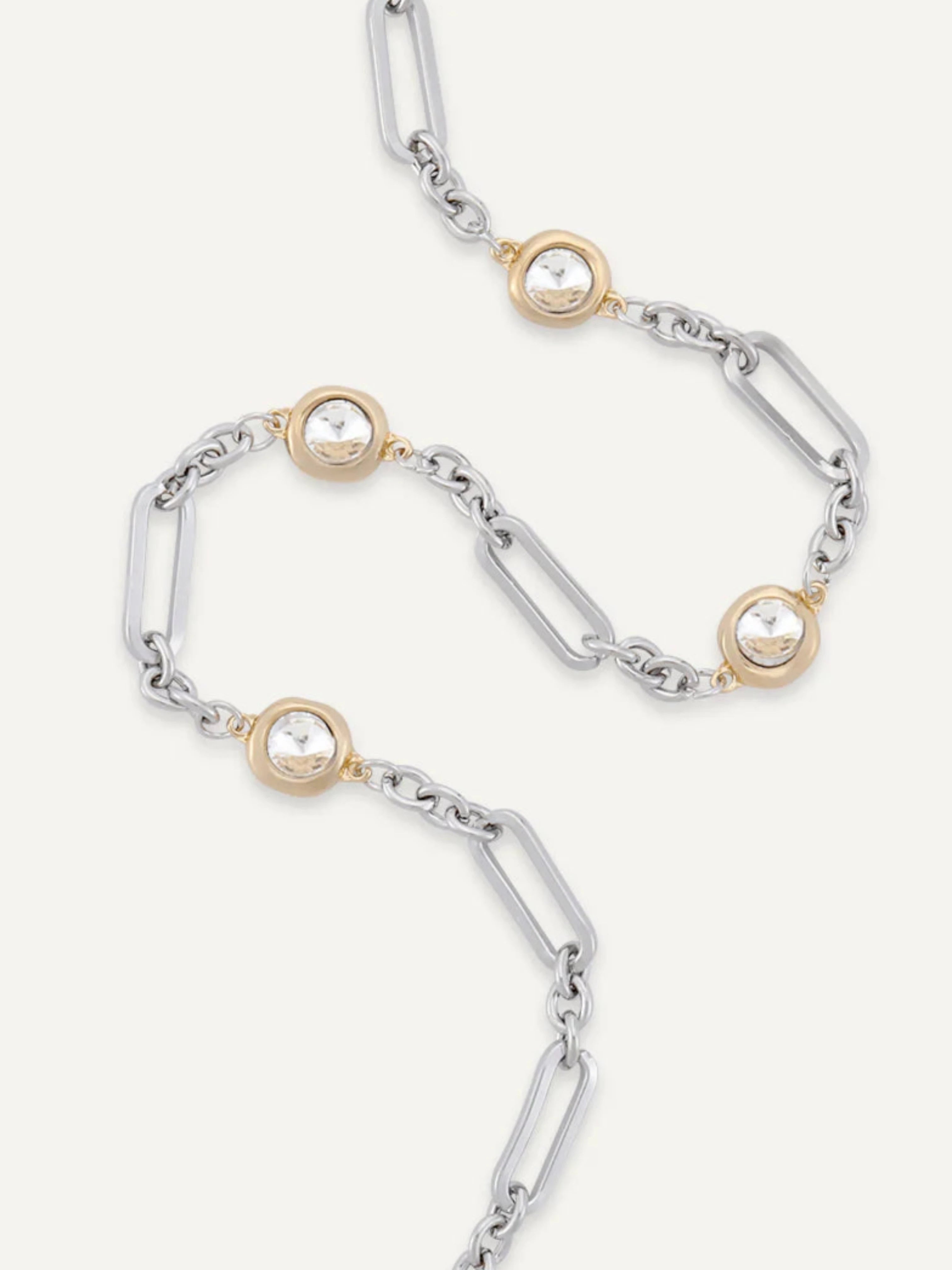 Crystal Chain-Link Short Necklace | Multiple Colours