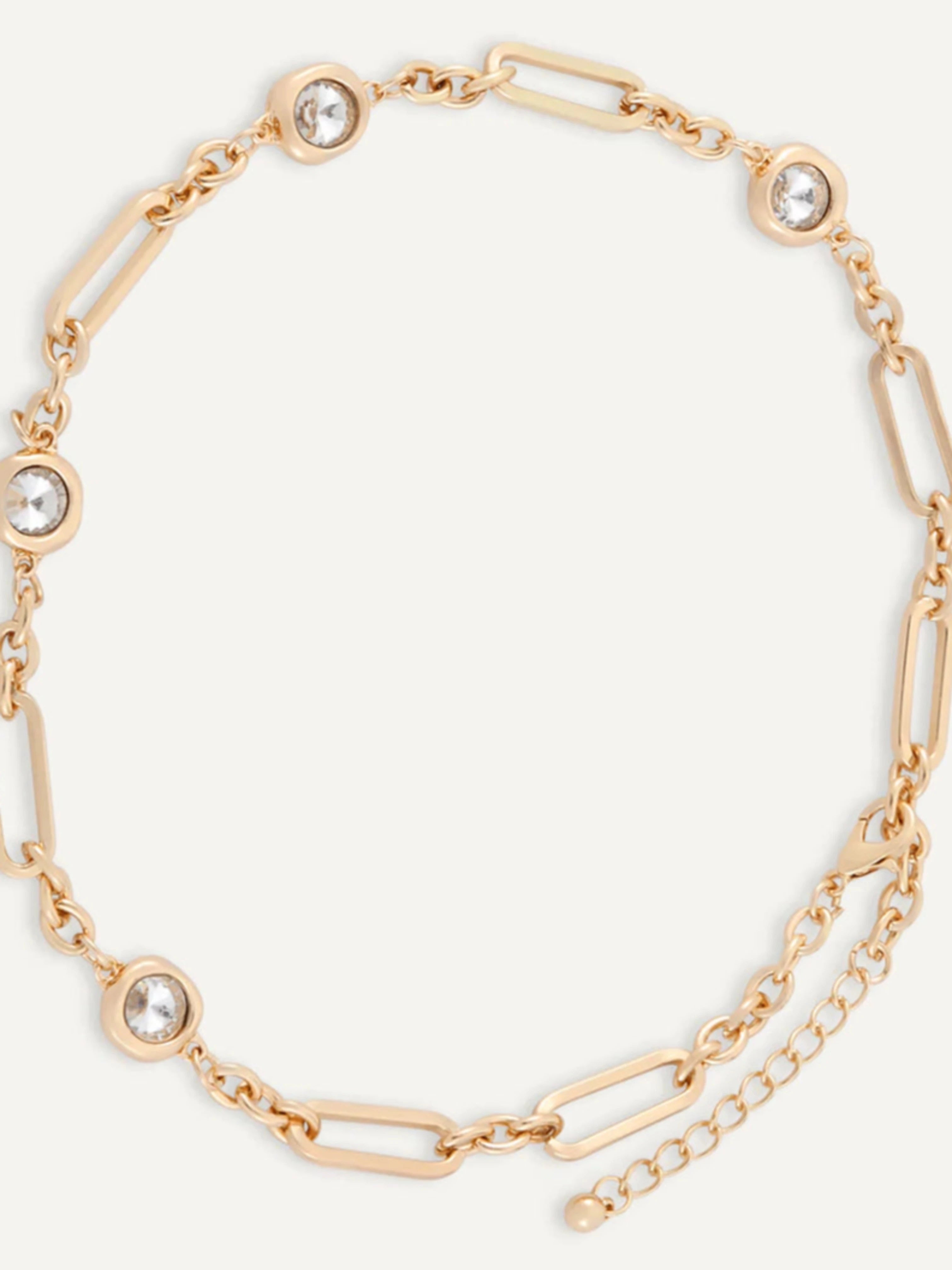 Crystal Chain-Link Short Necklace | Multiple Colours