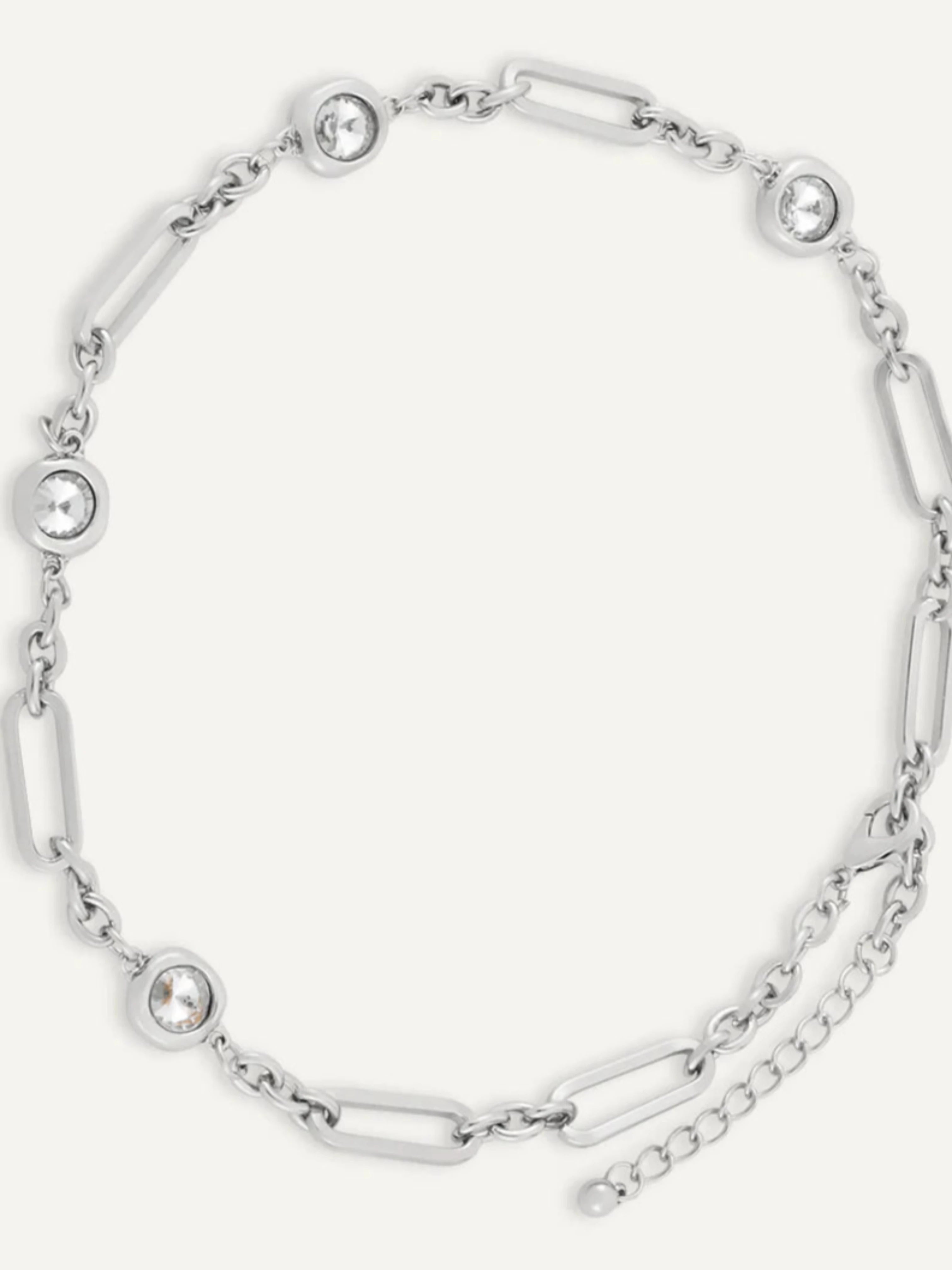 Crystal Chain-Link Short Necklace | Multiple Colours