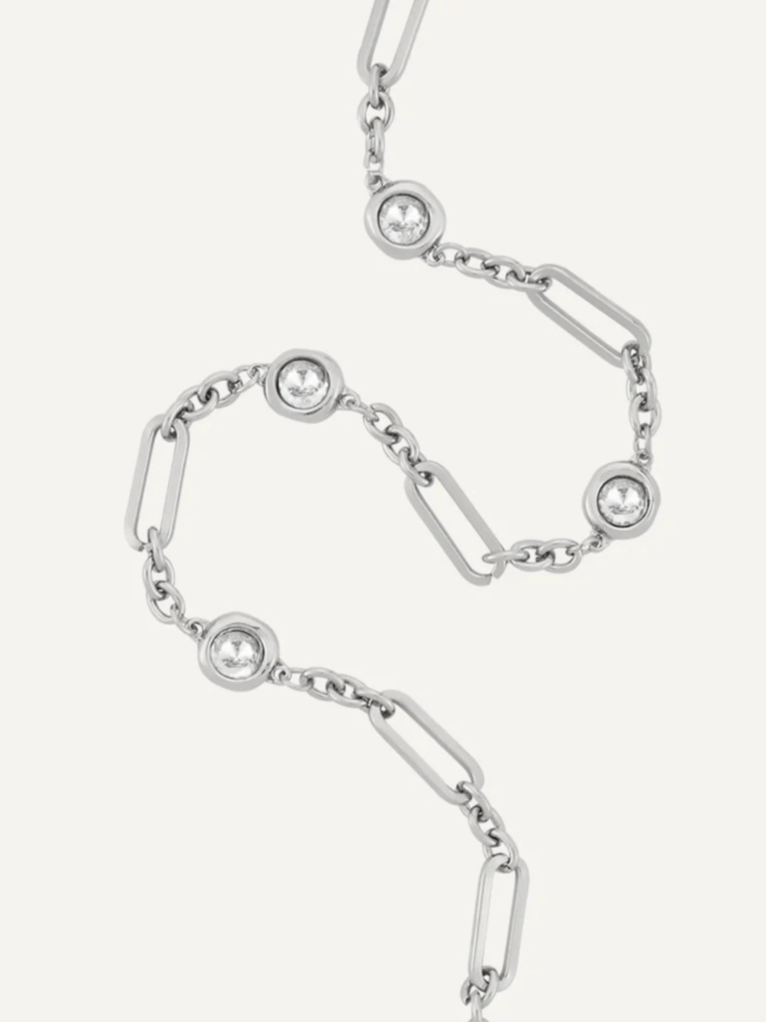 Crystal Chain-Link Short Necklace | Multiple Colours