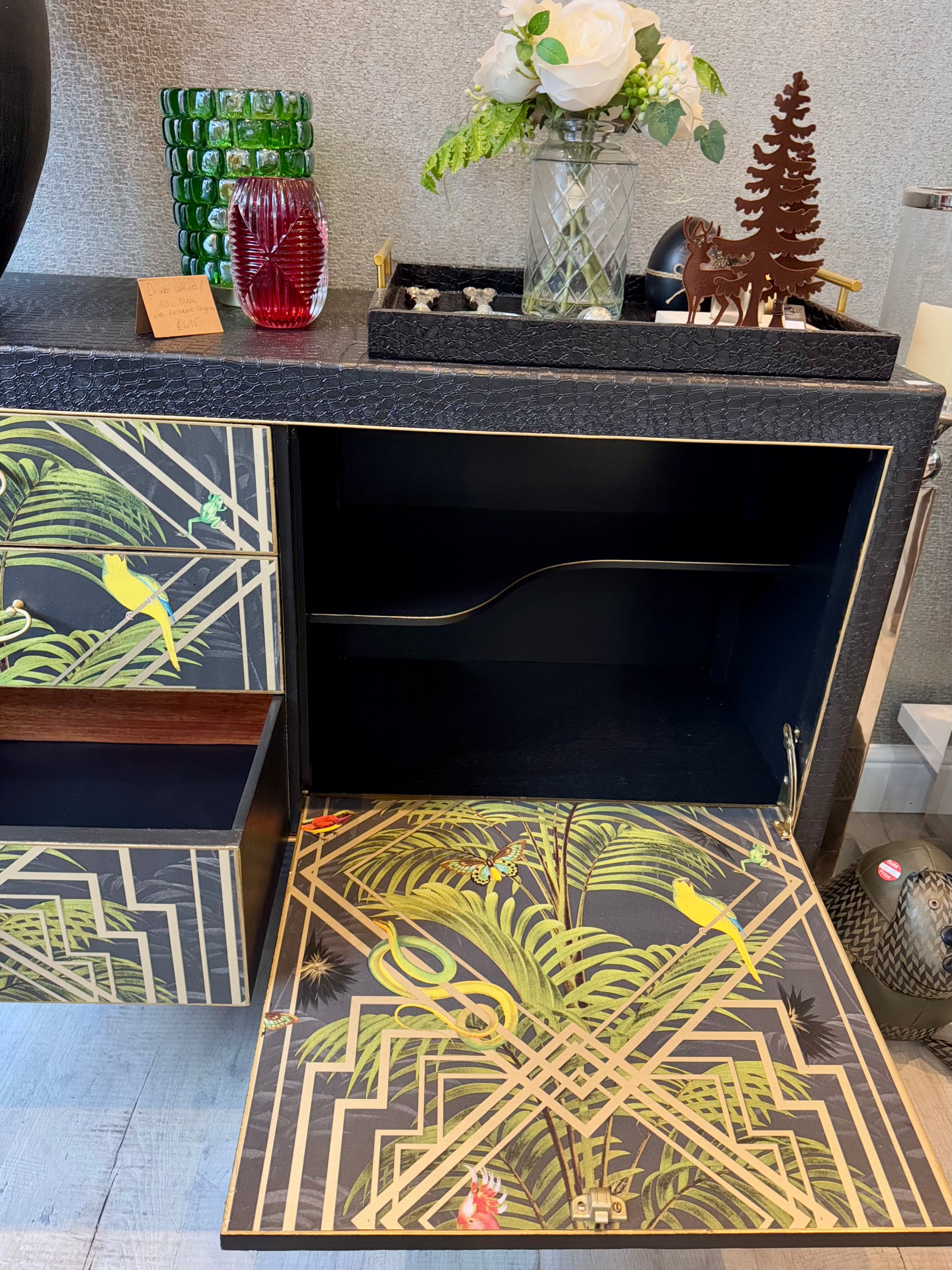 Mid Century Retro Antique Jungle Upcycled Sideboard