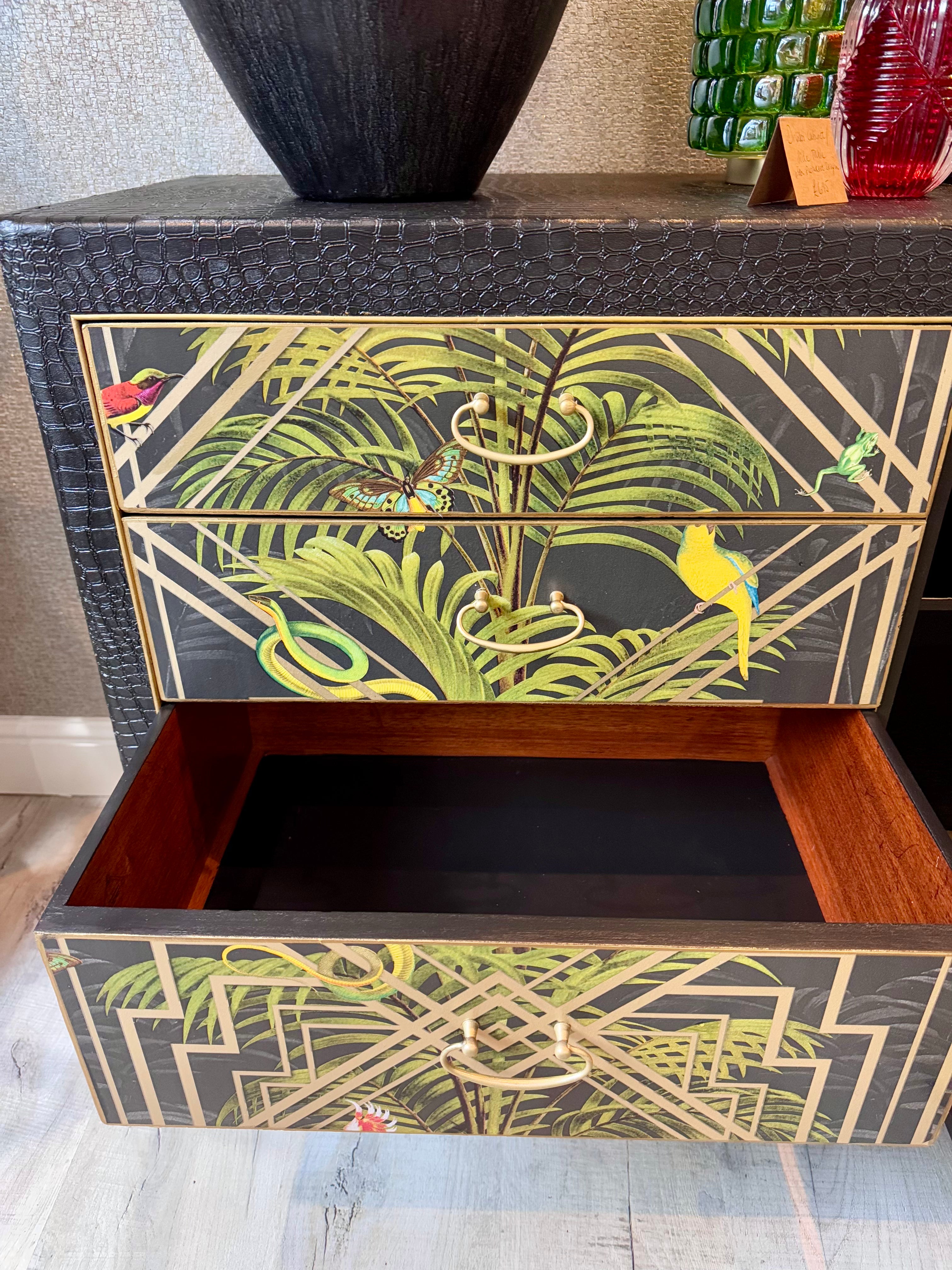 Mid Century Retro Antique Jungle Upcycled Sideboard