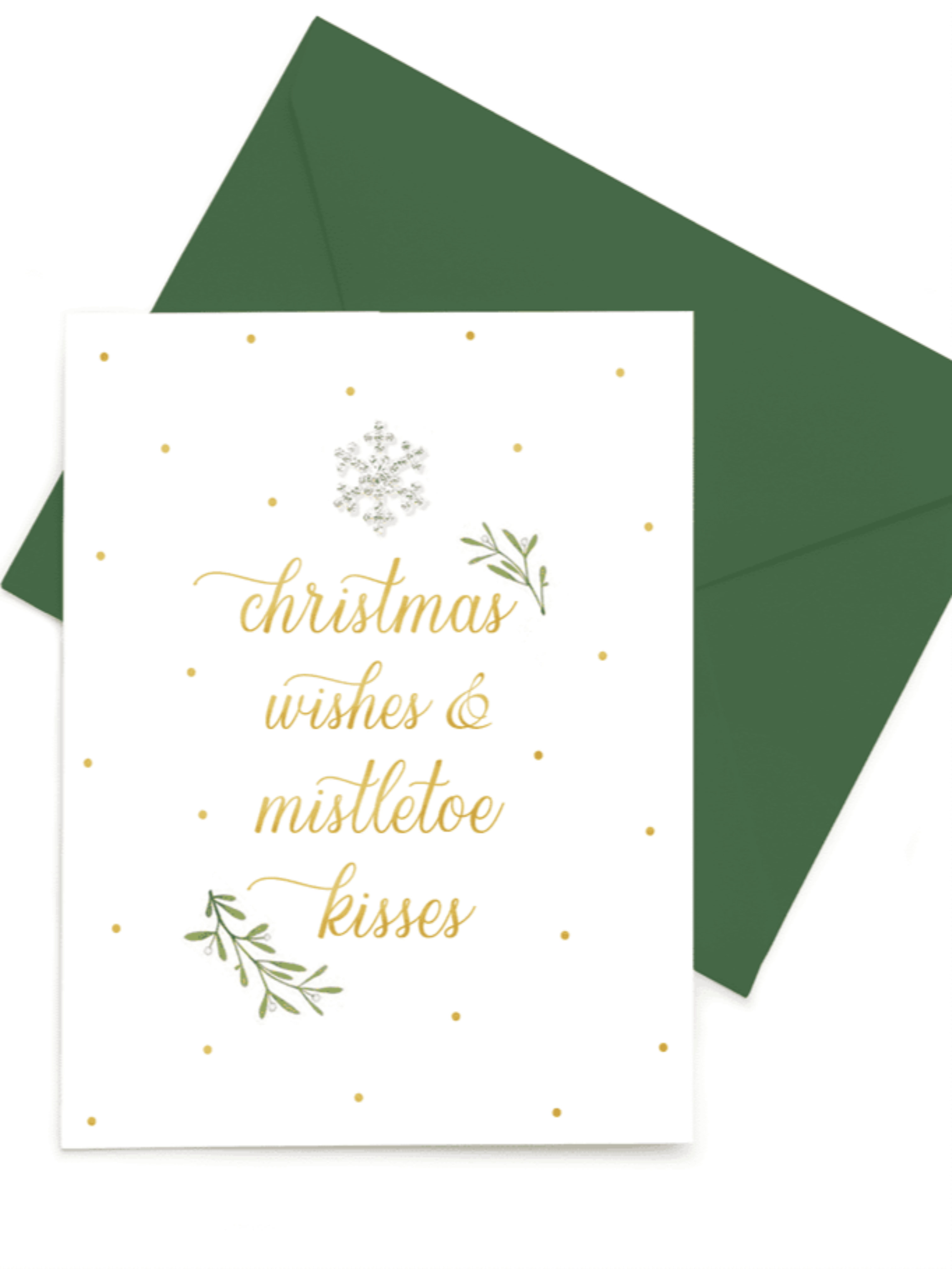 Christmas Wishes and Mistletoe Kisses Card