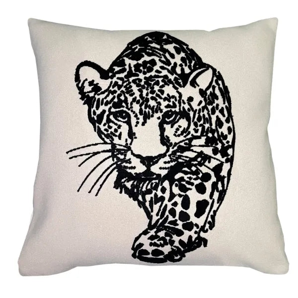 Black Leopard Bongo Cream Cushion