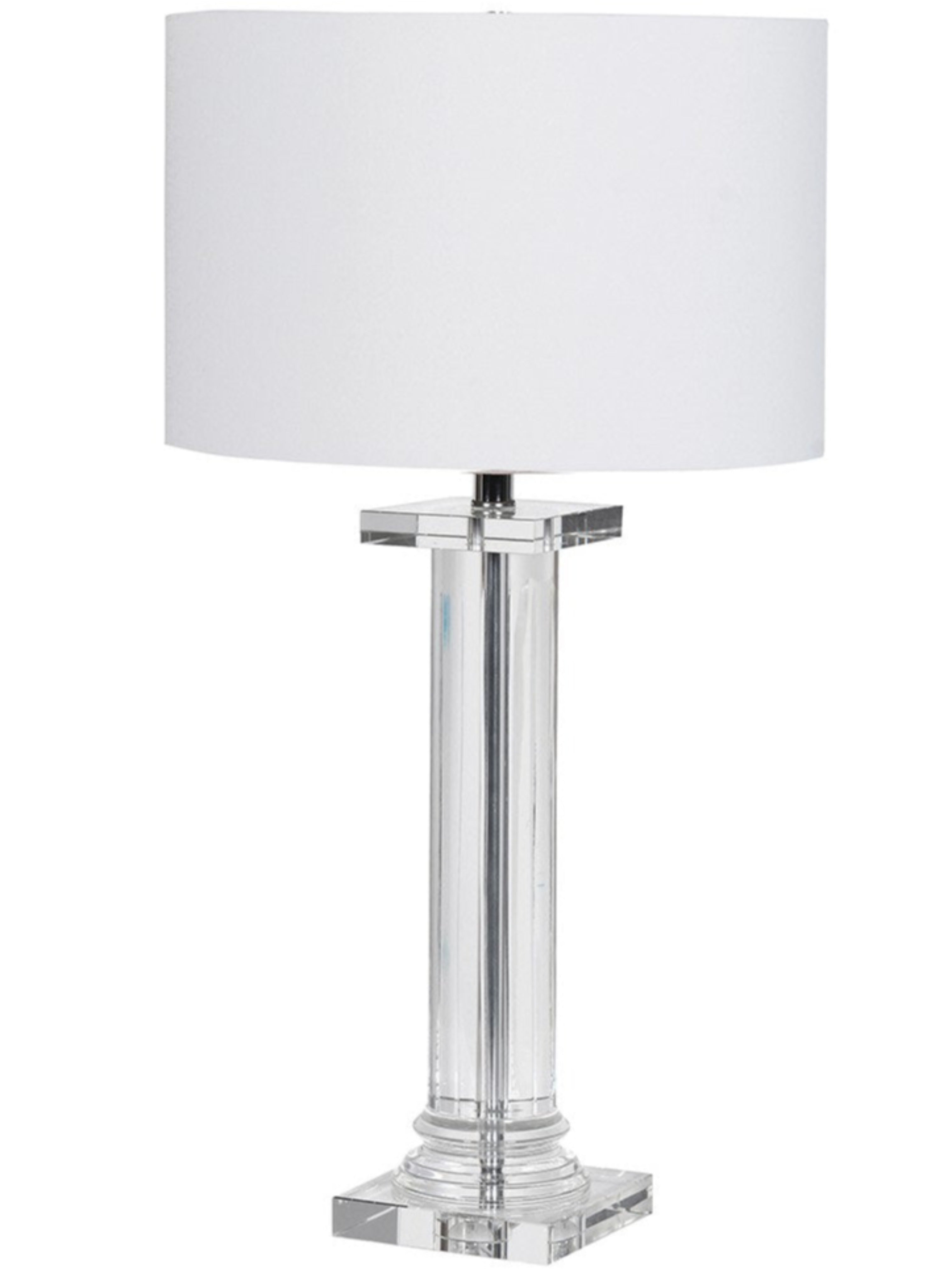 Glass Column Lamp with Black Shade