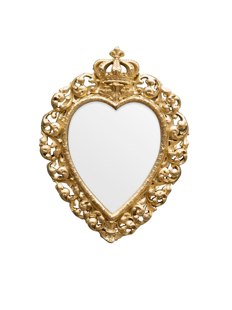 Heart & Crown Golden Mirror