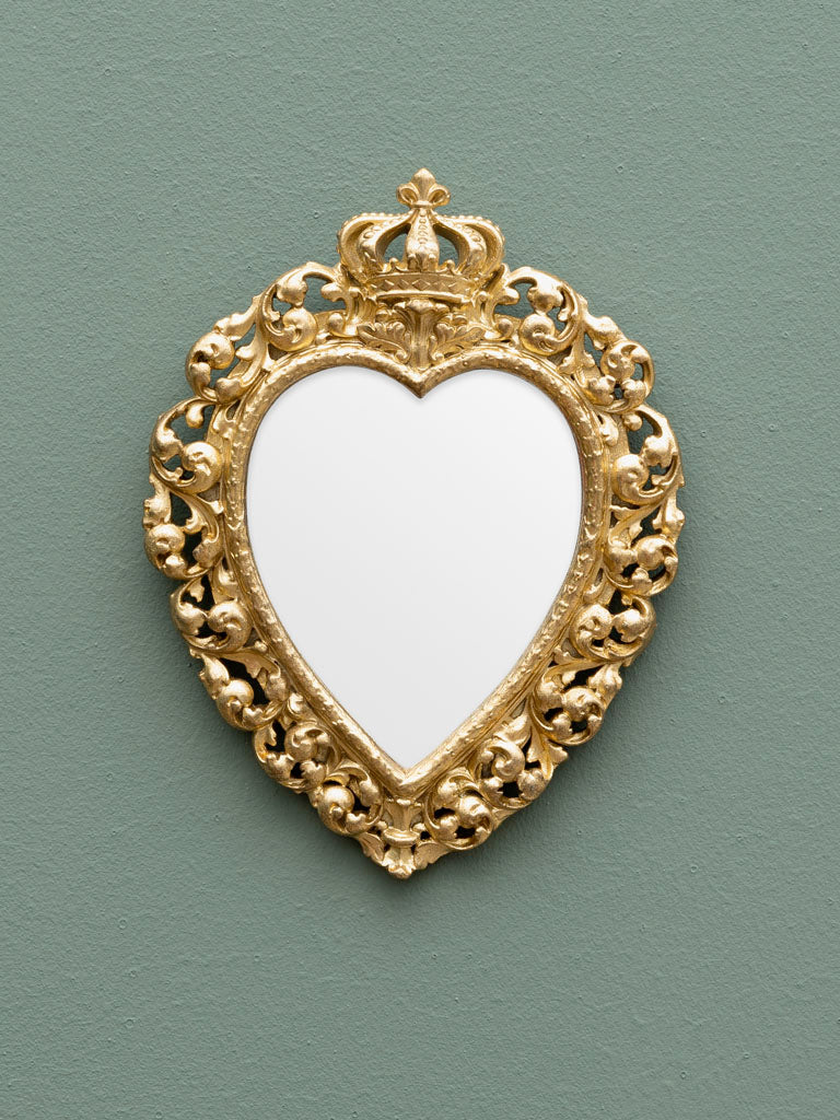 Heart & Crown Golden Mirror