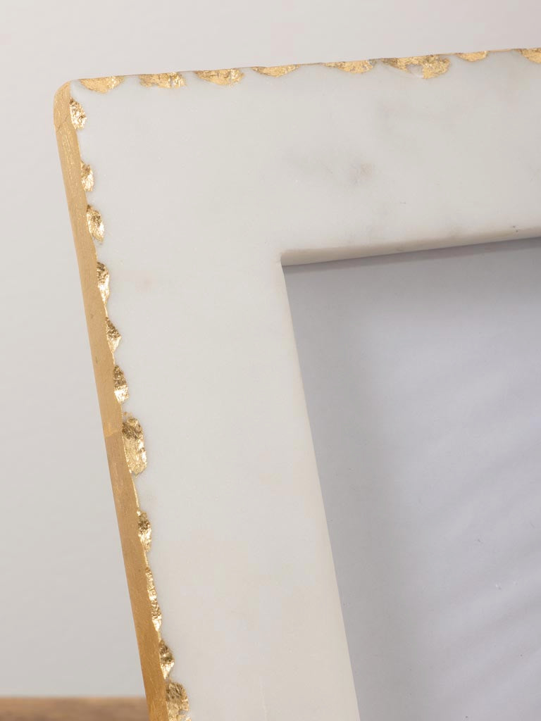 White Marble and Gold Foil Photo Frame