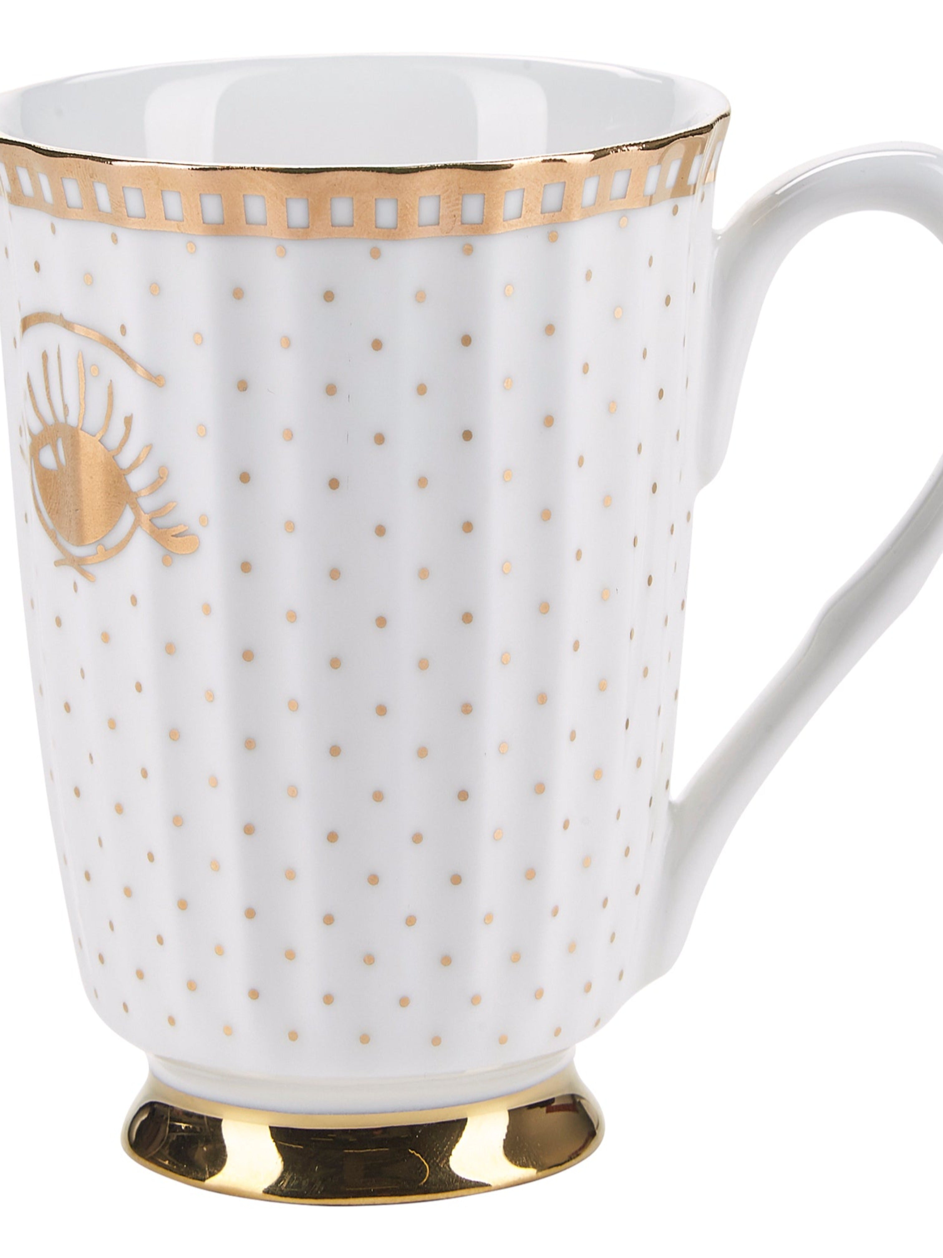 Miss Etoile Gold Polka Dot Mug