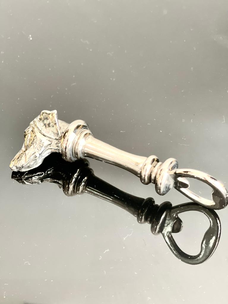 Silver Dog Head Bottle Opener